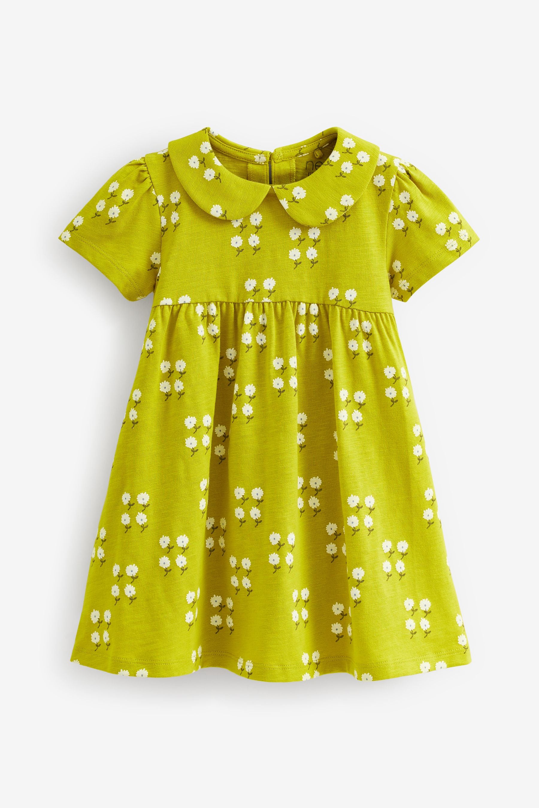 Green Short Sleeve Collar Dress (3mths-7yrs)