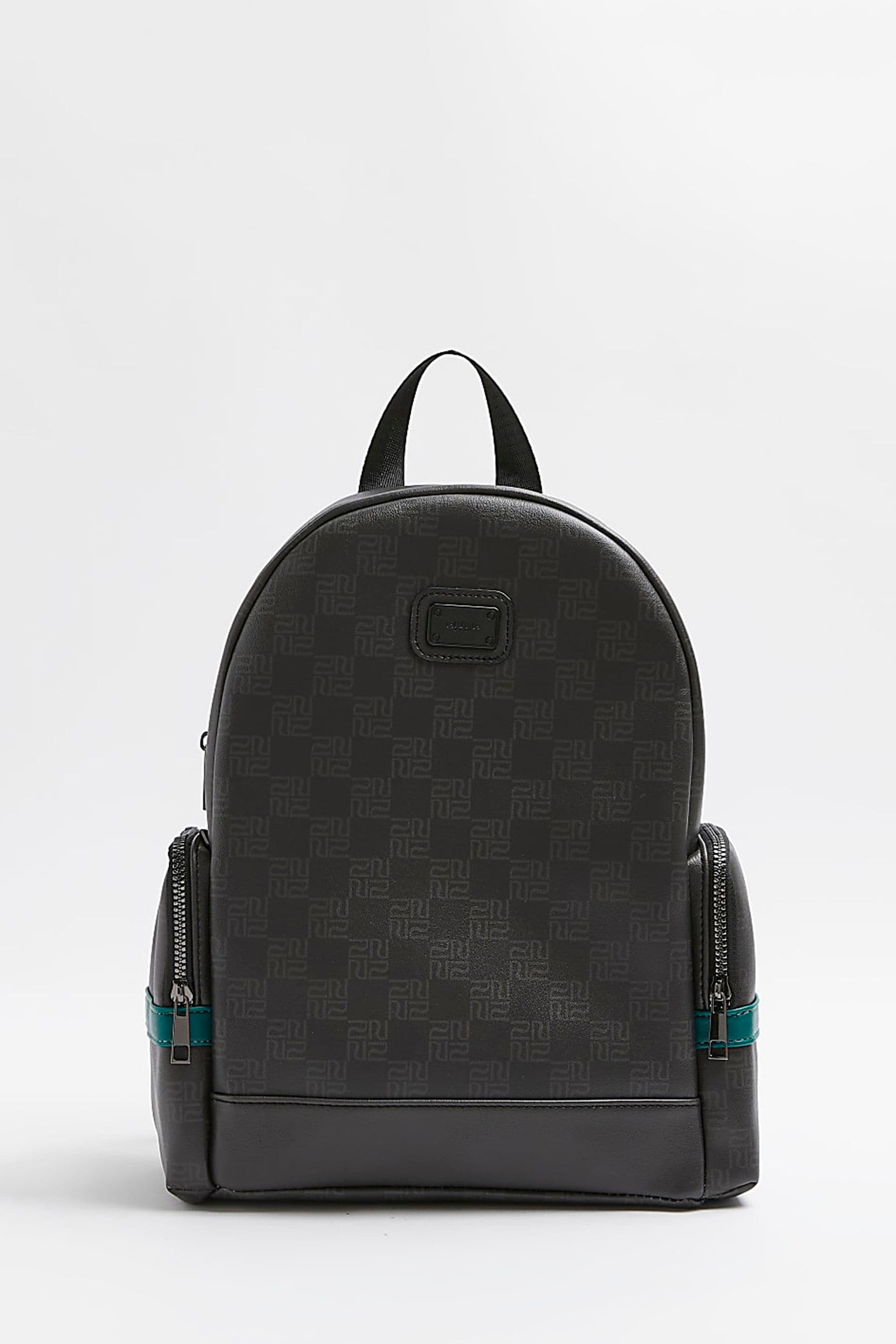 Black River Island PU Checkerboard Black Backpack