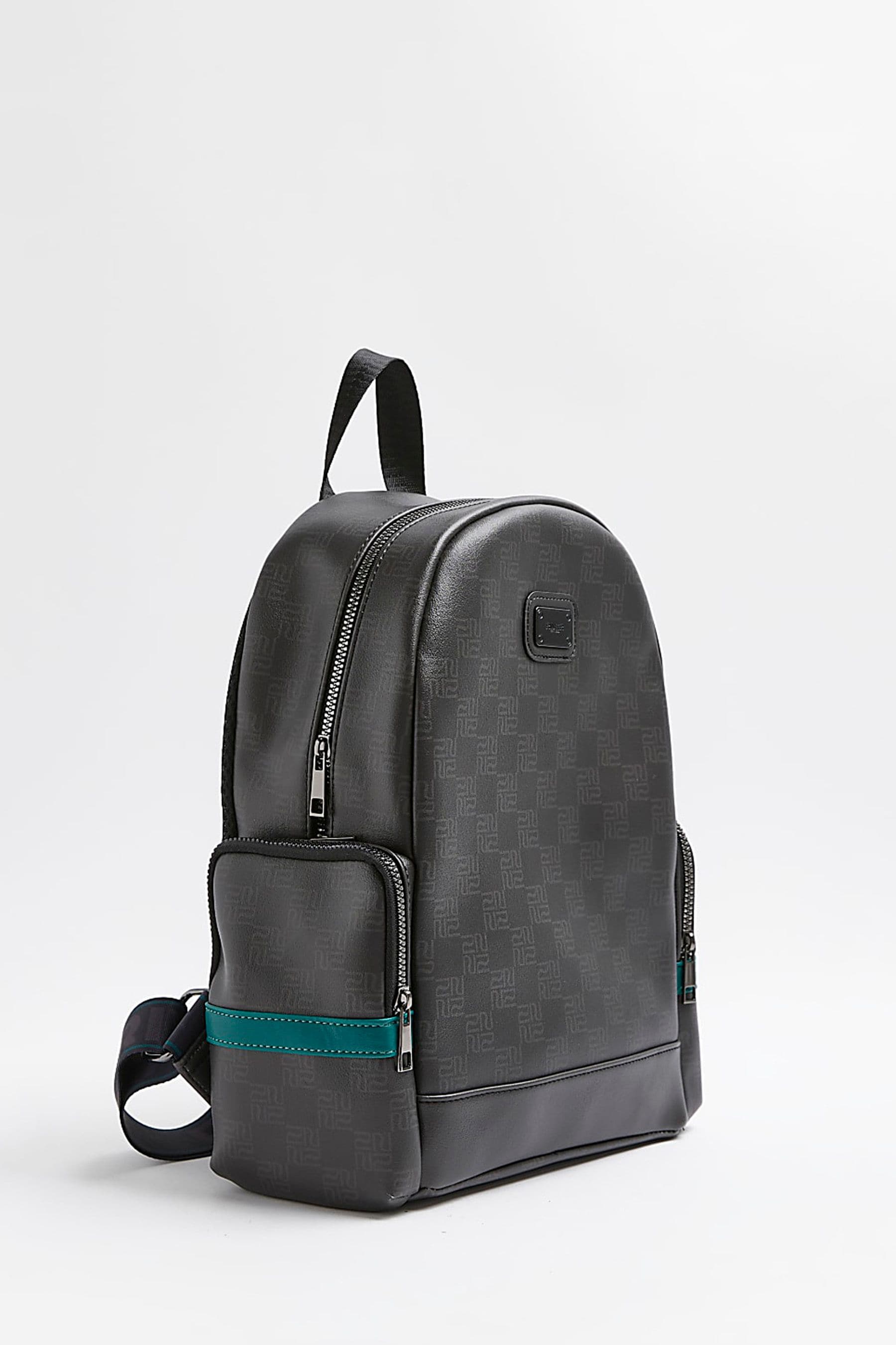 Black River Island PU Checkerboard Black Backpack