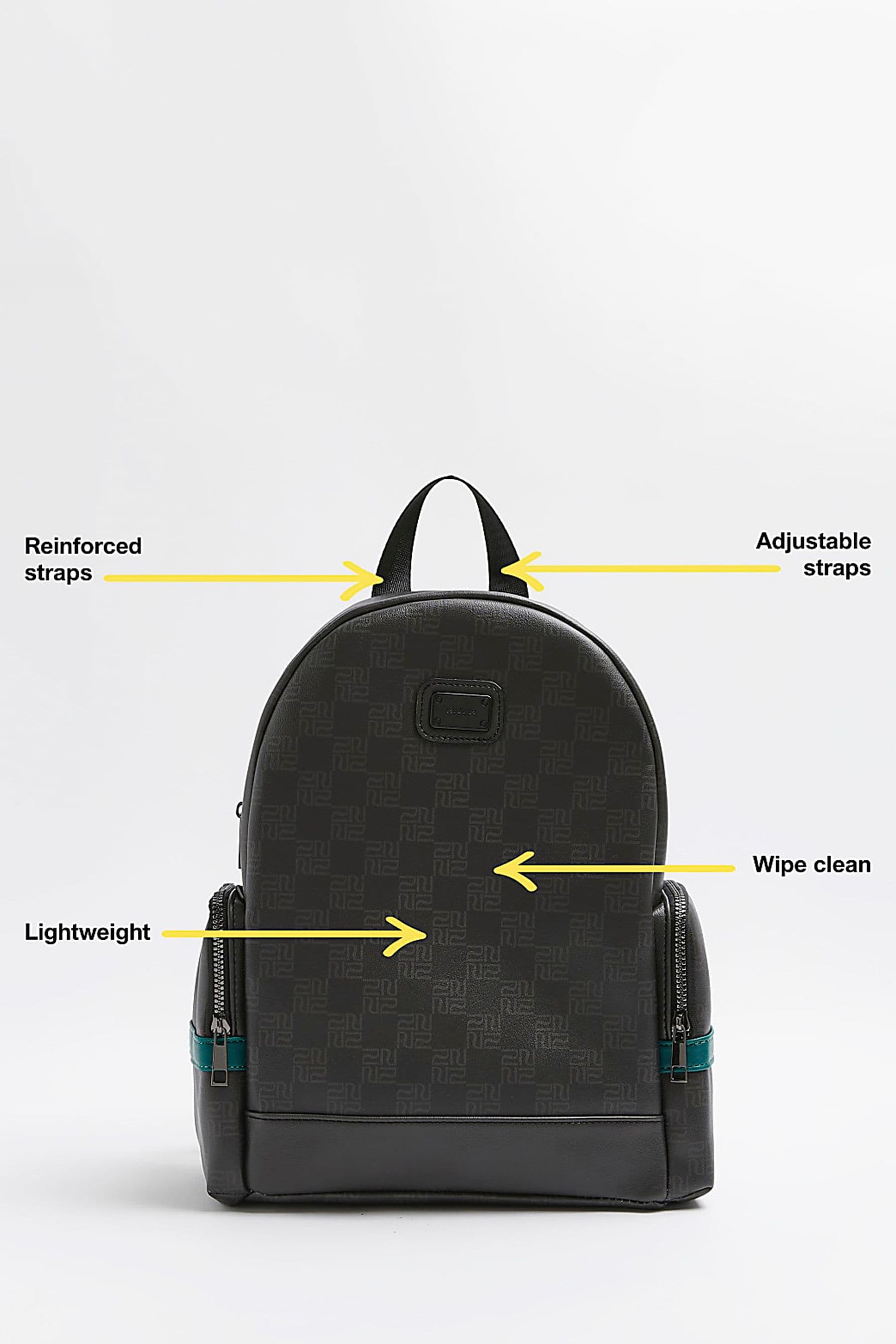 Black River Island PU Checkerboard Black Backpack