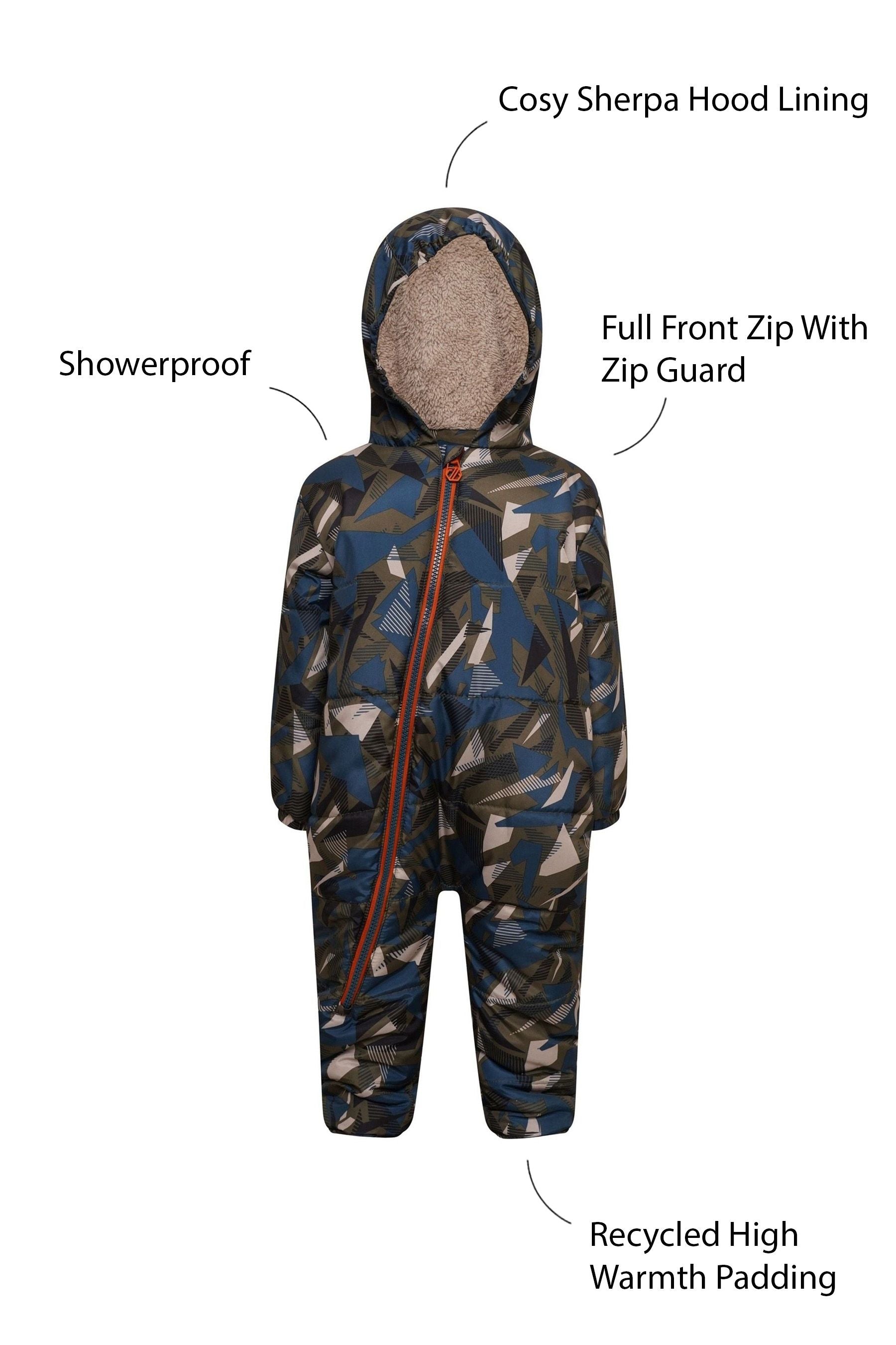 Khaki Green Dare 2b x Next Kids Toboggan Waterproof Snowsuit