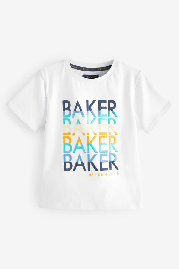 Baker by Ted Baker White Graphic Short Sleeve T-Shirt