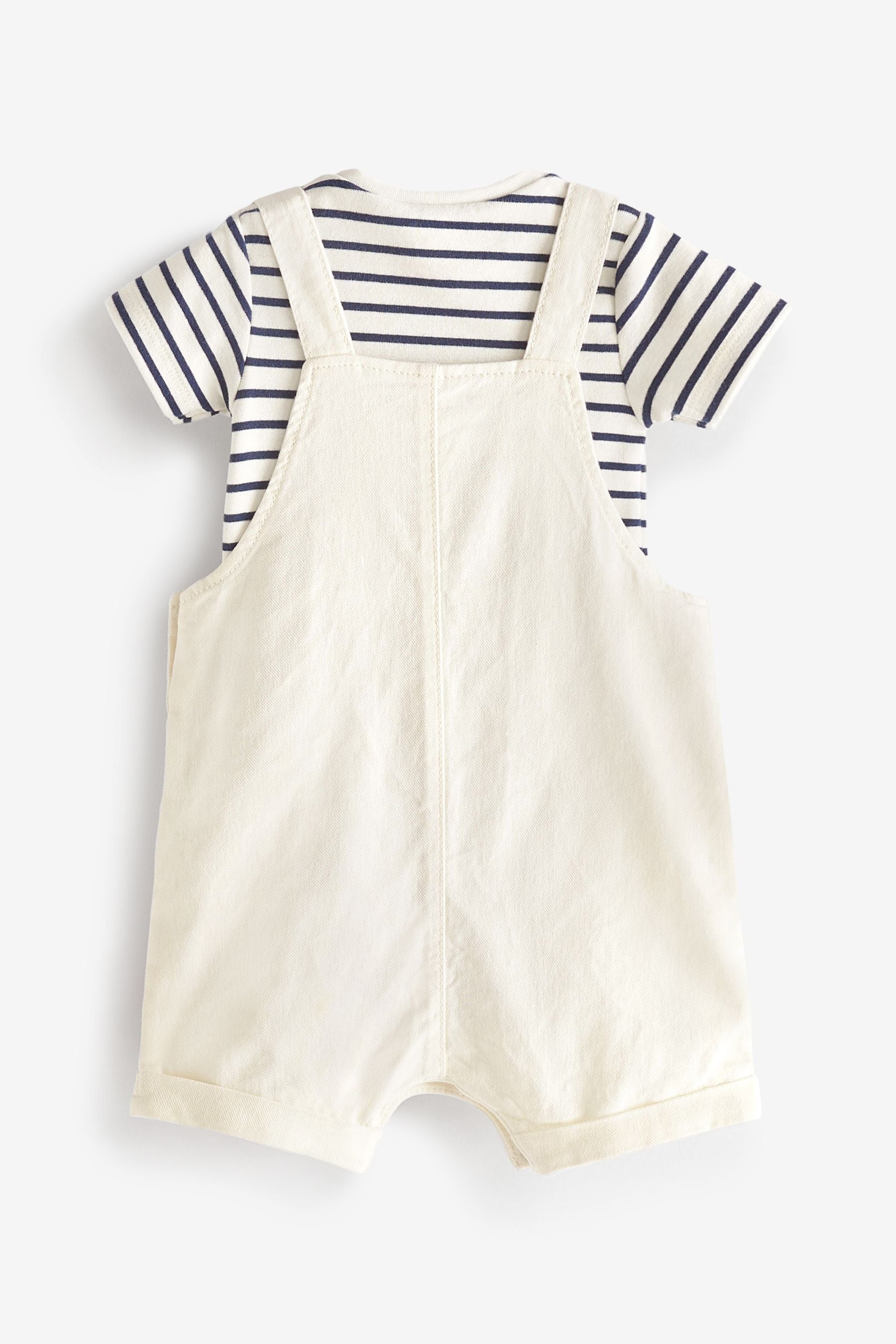 Cream Lion Demin Baby Dungaree and Bodysuit (0mths-2yrs)