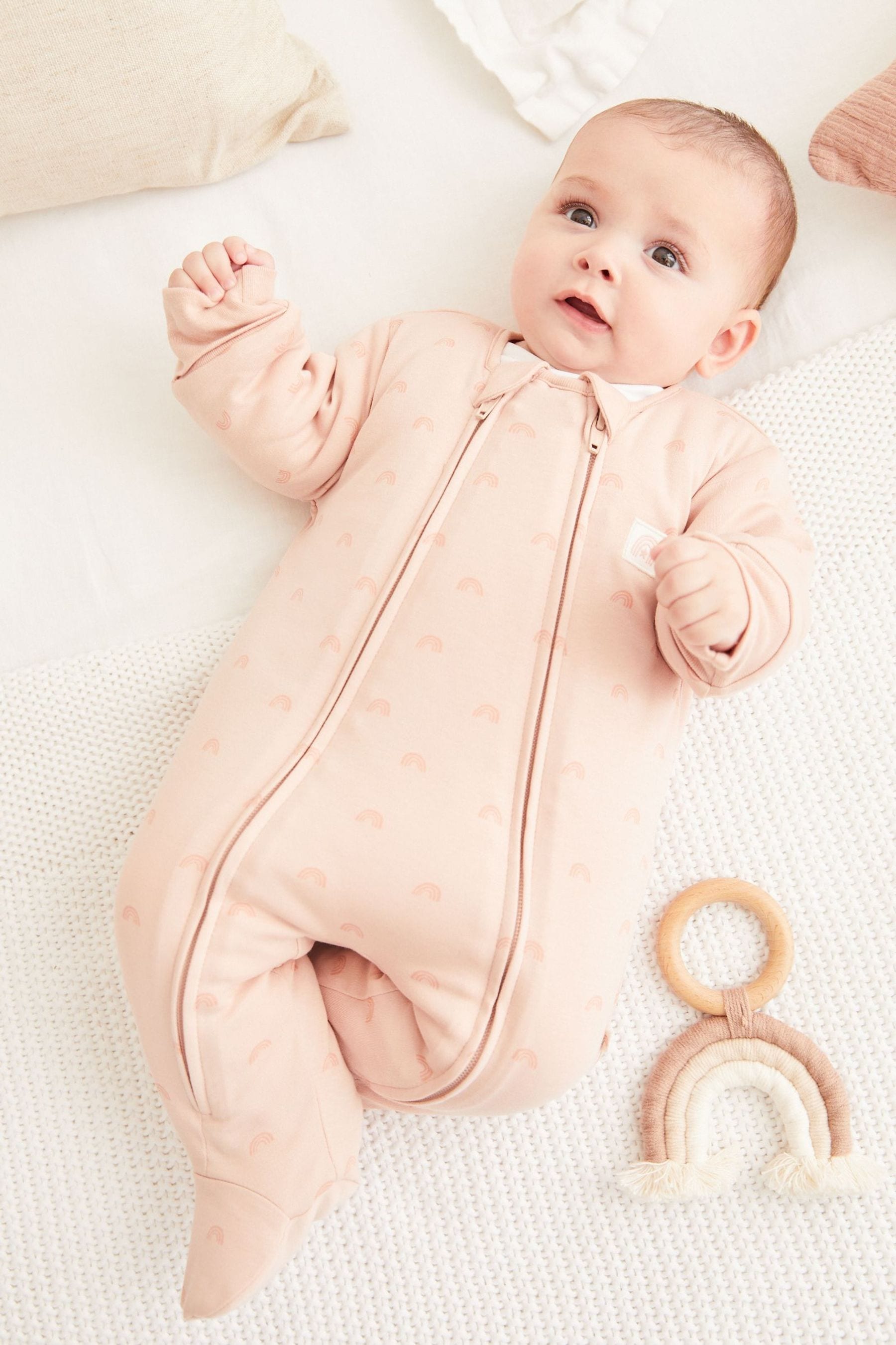 Pink 2.5 Tog Wadded Single Sleepsuit