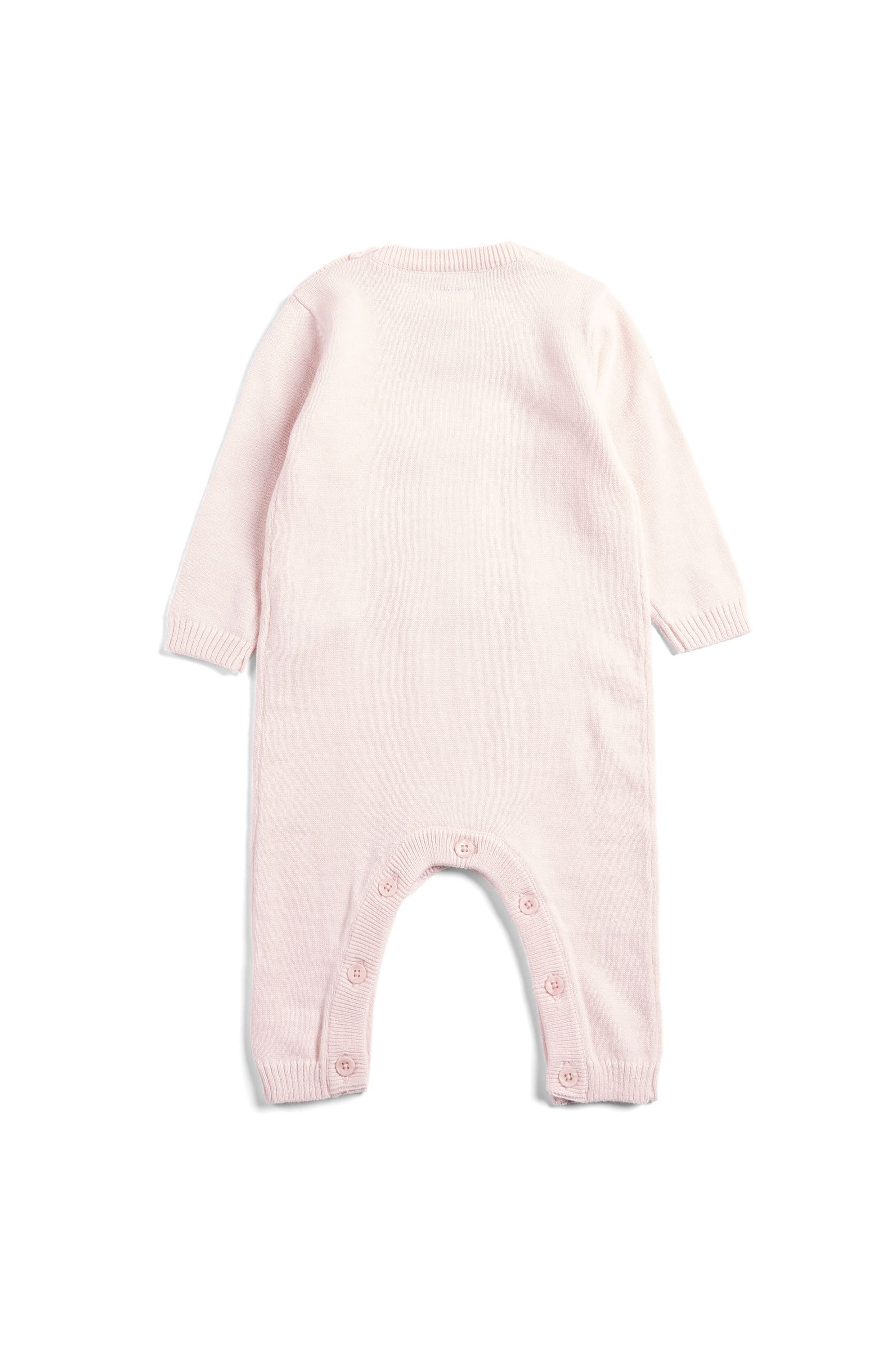 Pink Mamas & Papas Pink Knitted Bunny Romper