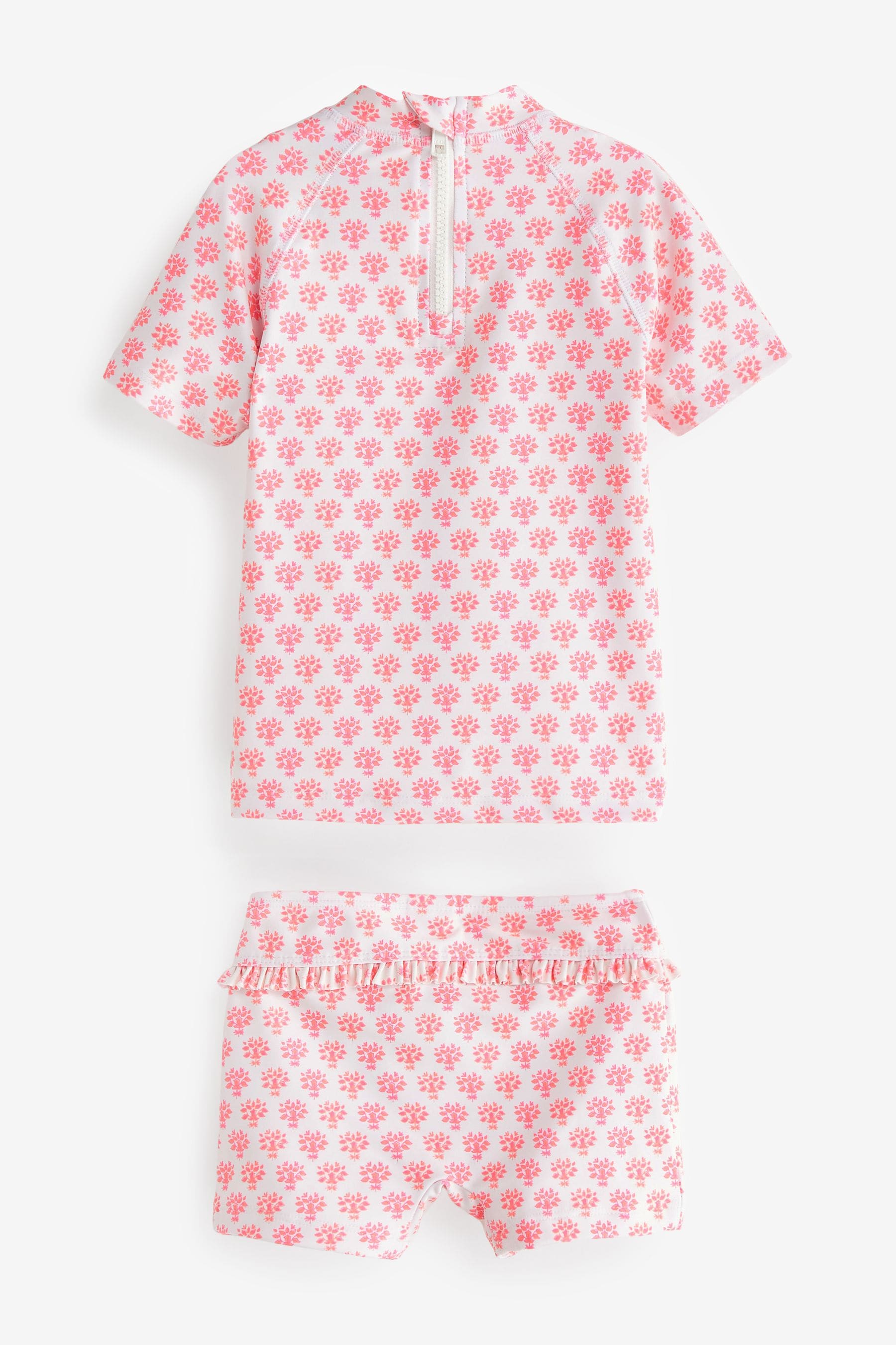 Fluro Pink/White 2 Piece Sunsafe Swimset (3mths-7yrs)