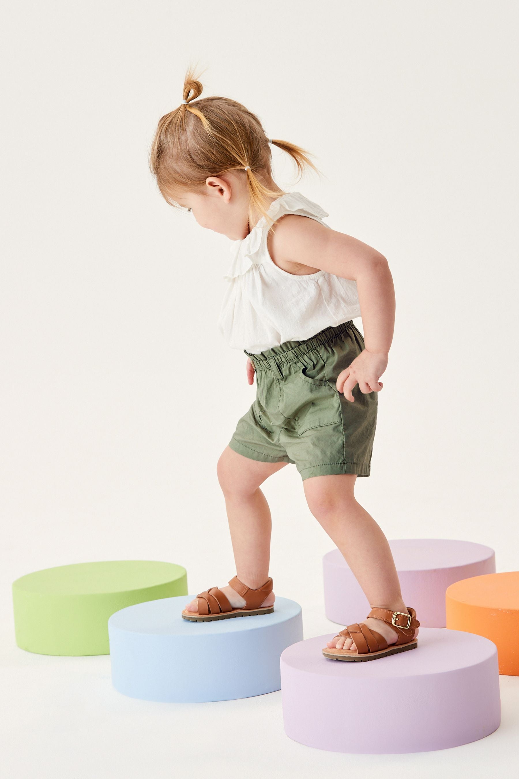 Khaki Green Cotton Shorts (3mths-7yrs)