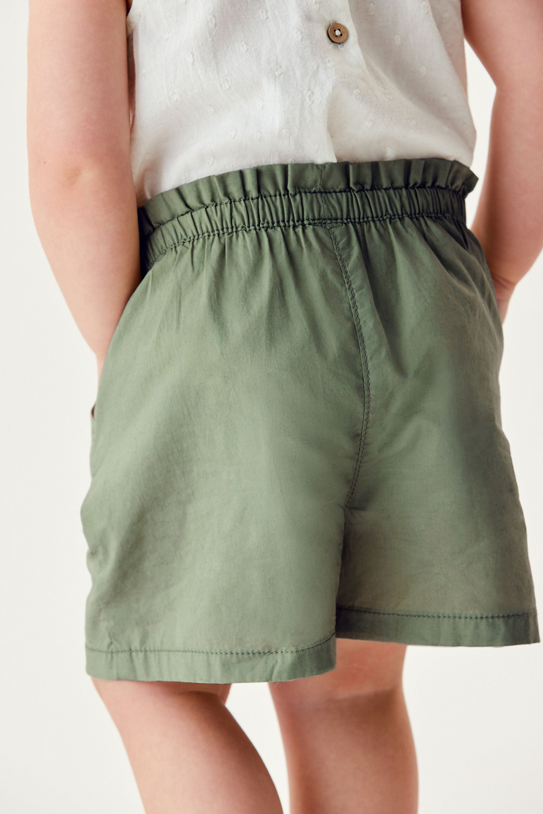 Khaki Green Cotton Shorts (3mths-7yrs)