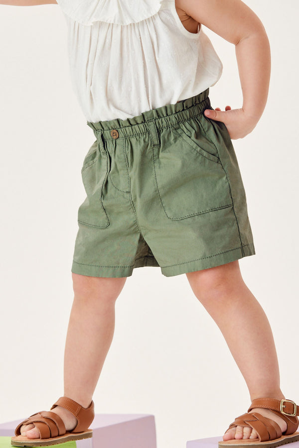 Khaki Green Cotton Shorts (3mths-7yrs)