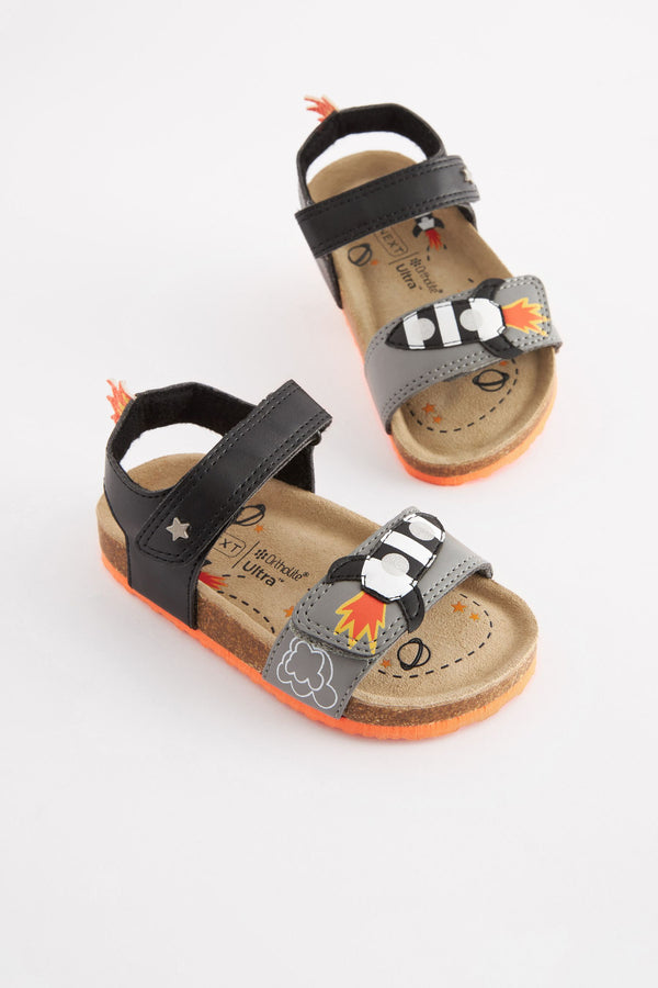 Black/Grey Rocket Corkbed Comfort Sandals