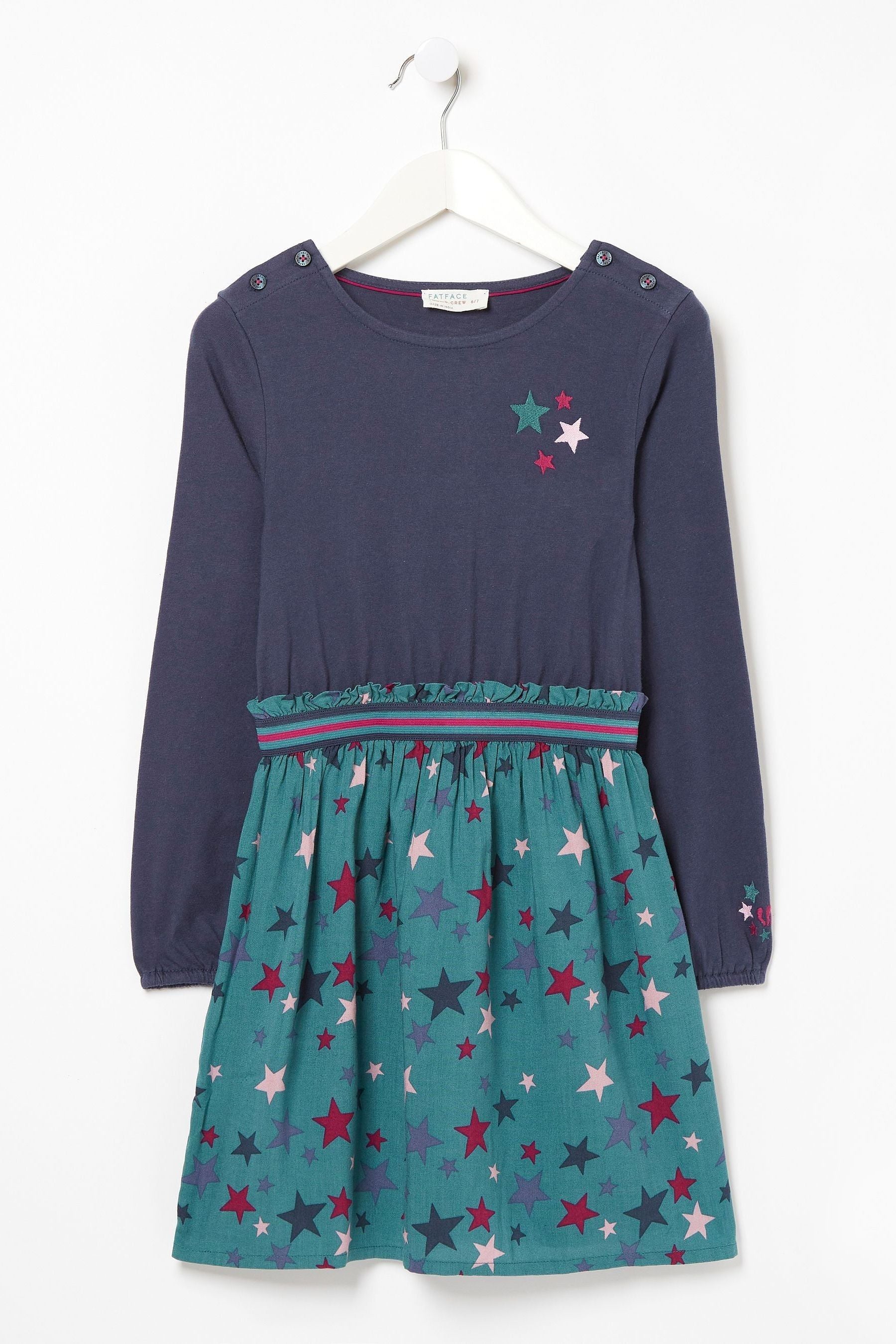 Green FatFace Green Martha Star Print Dress