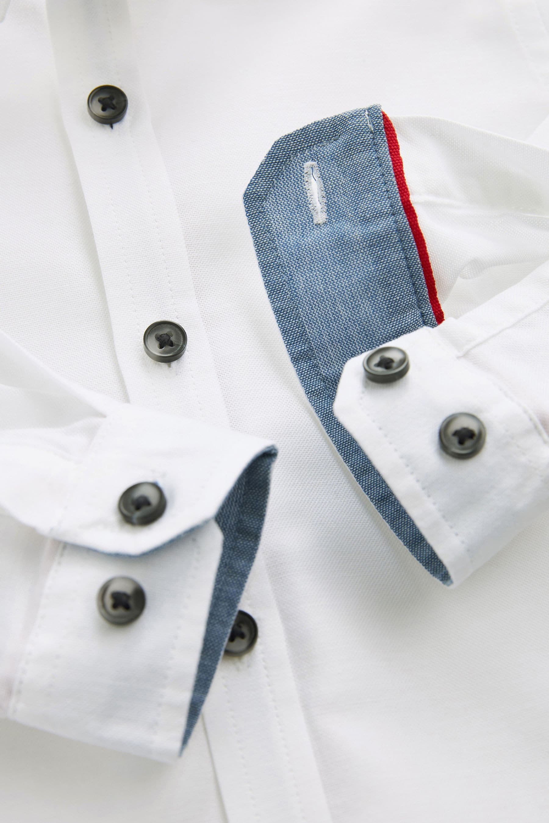 White Trimmed Oxford Shirt (3mths-7yrs)