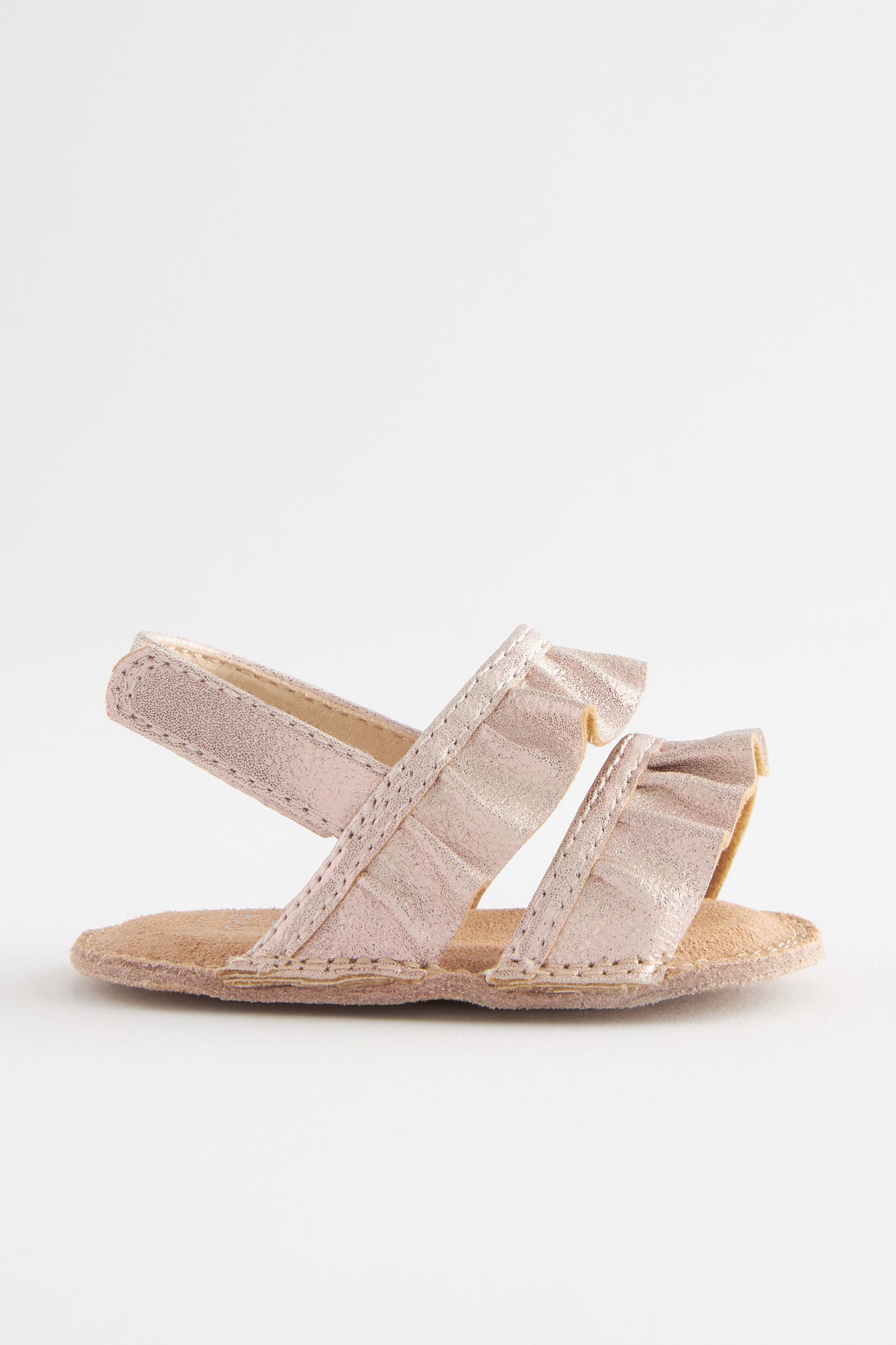 Pink Metallic Leather Baby Sandals (0-18mths)