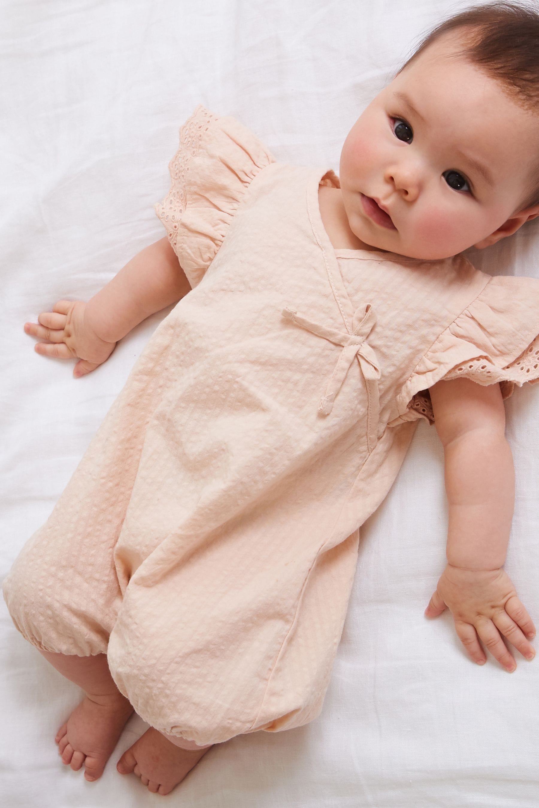 Peach Pink Baby Wrap Playsuit (0mths-2yrs)