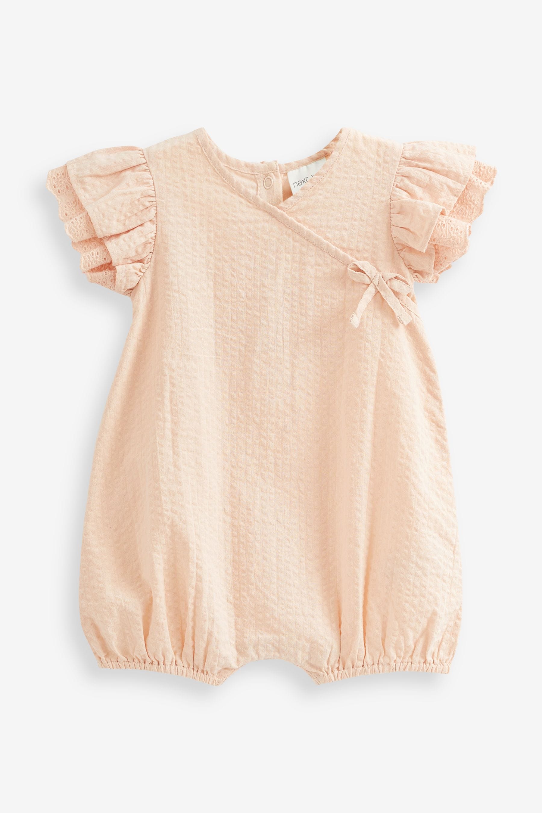 Peach Pink Baby Wrap Playsuit (0mths-2yrs)