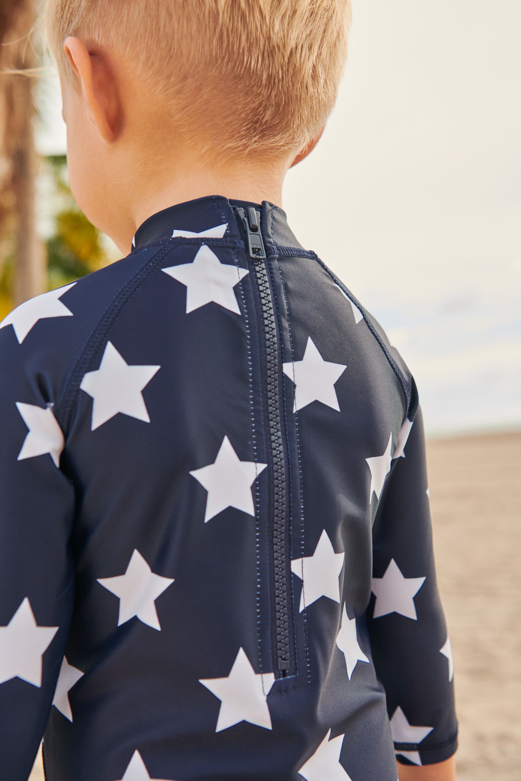 Navy Blue Star Sunsafe All-In-One Swimsuit (3mths-7yrs)