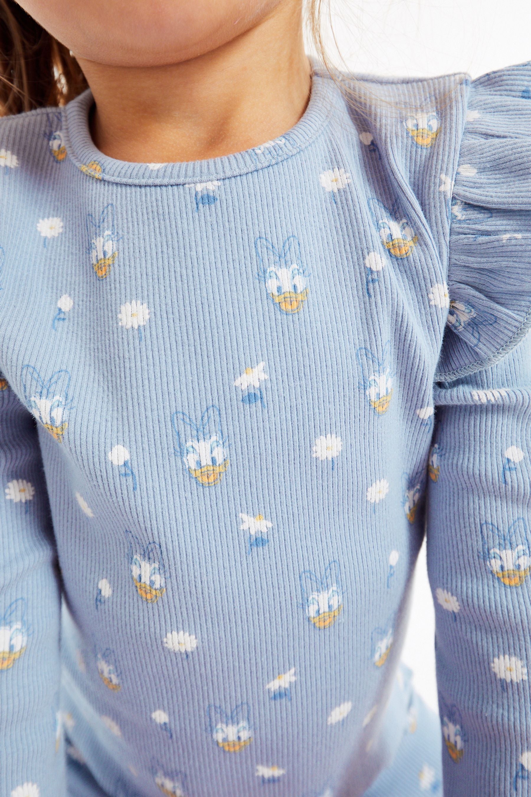 Blue Daisy Duck Long Sleeve Rib T-Shirt And Leggings Set (3mths-7yrs)