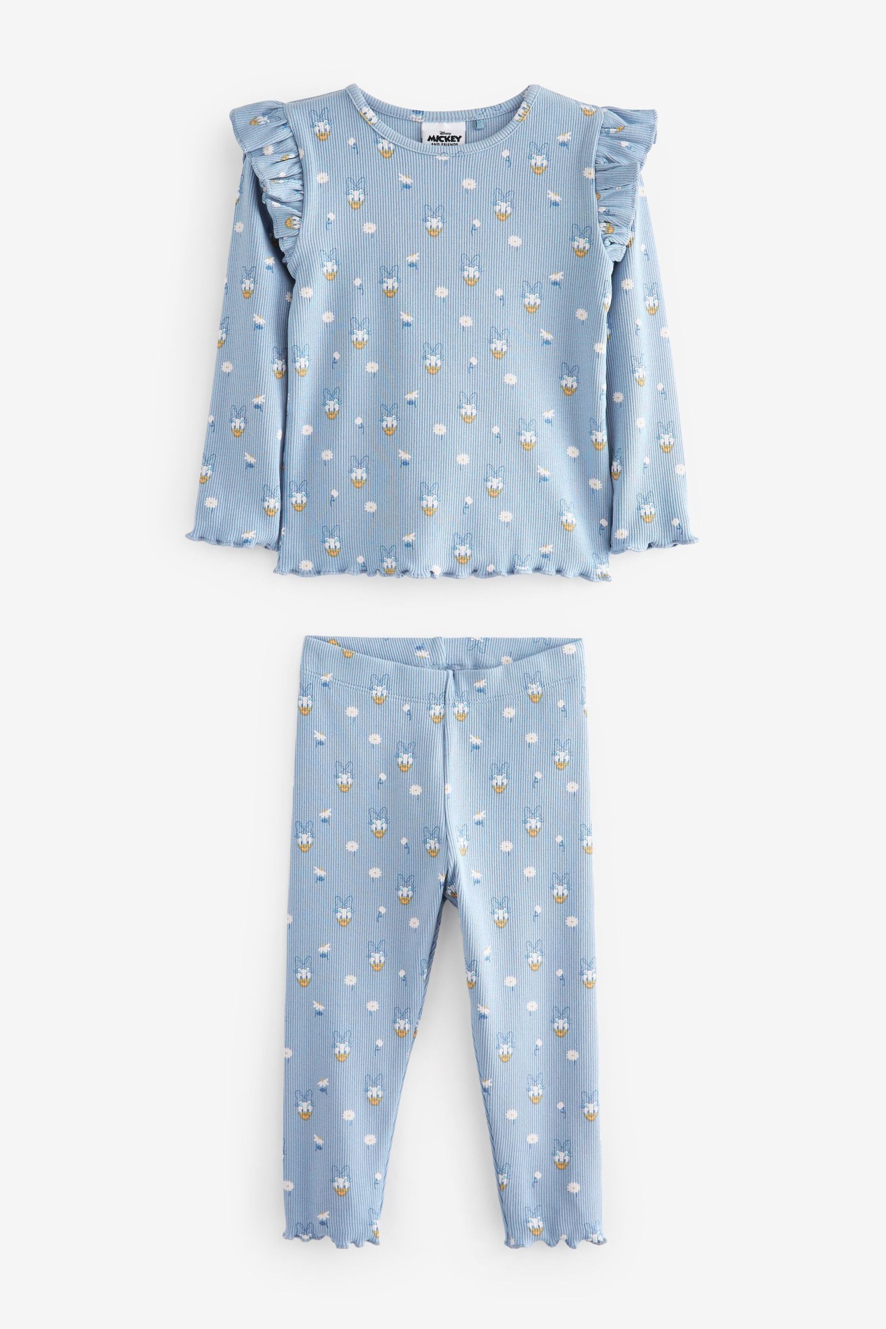 Blue Daisy Duck Long Sleeve Rib T-Shirt And Leggings Set (3mths-7yrs)