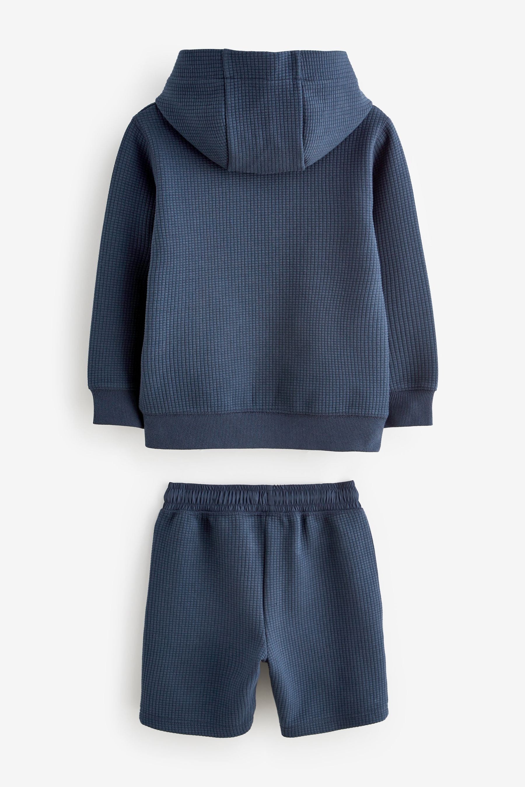 Navy Textured Utility Hoodie and Shorts Set (3-16yrs)