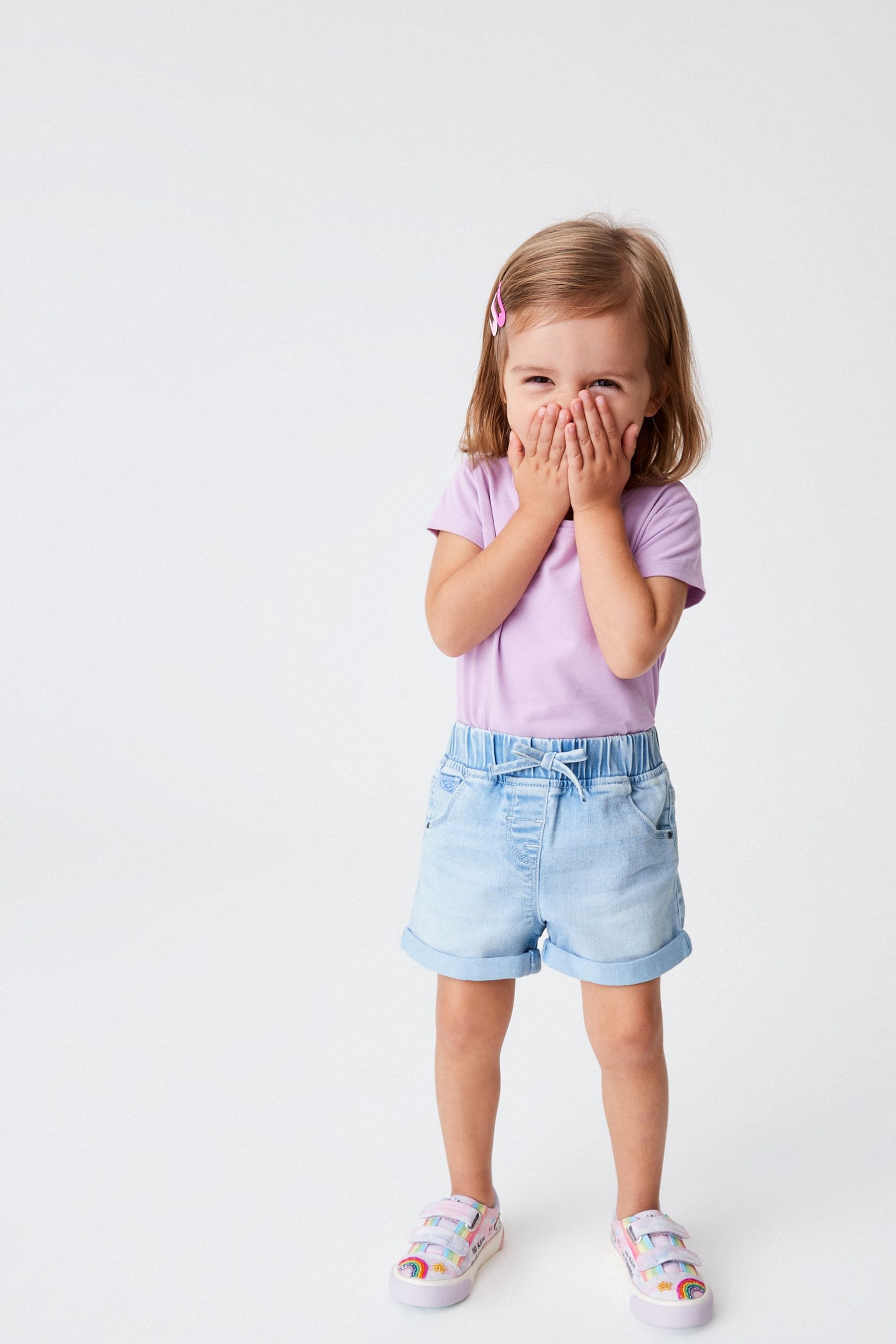 Denim Light Wash Elasticated Waist Shorts (3mths-10yrs)