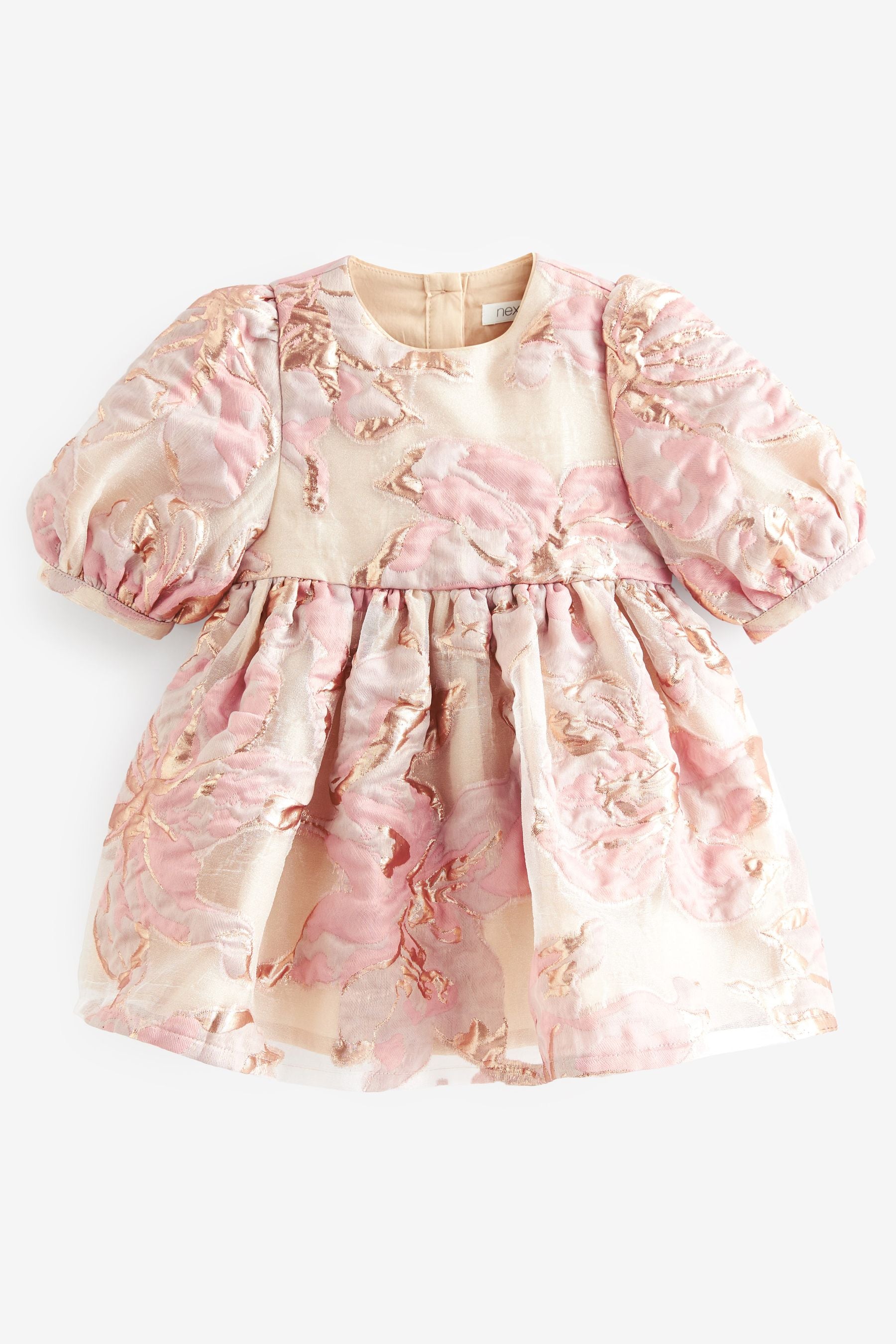 Pink/Gold Jacquard Party Dress (12mths-8yrs)