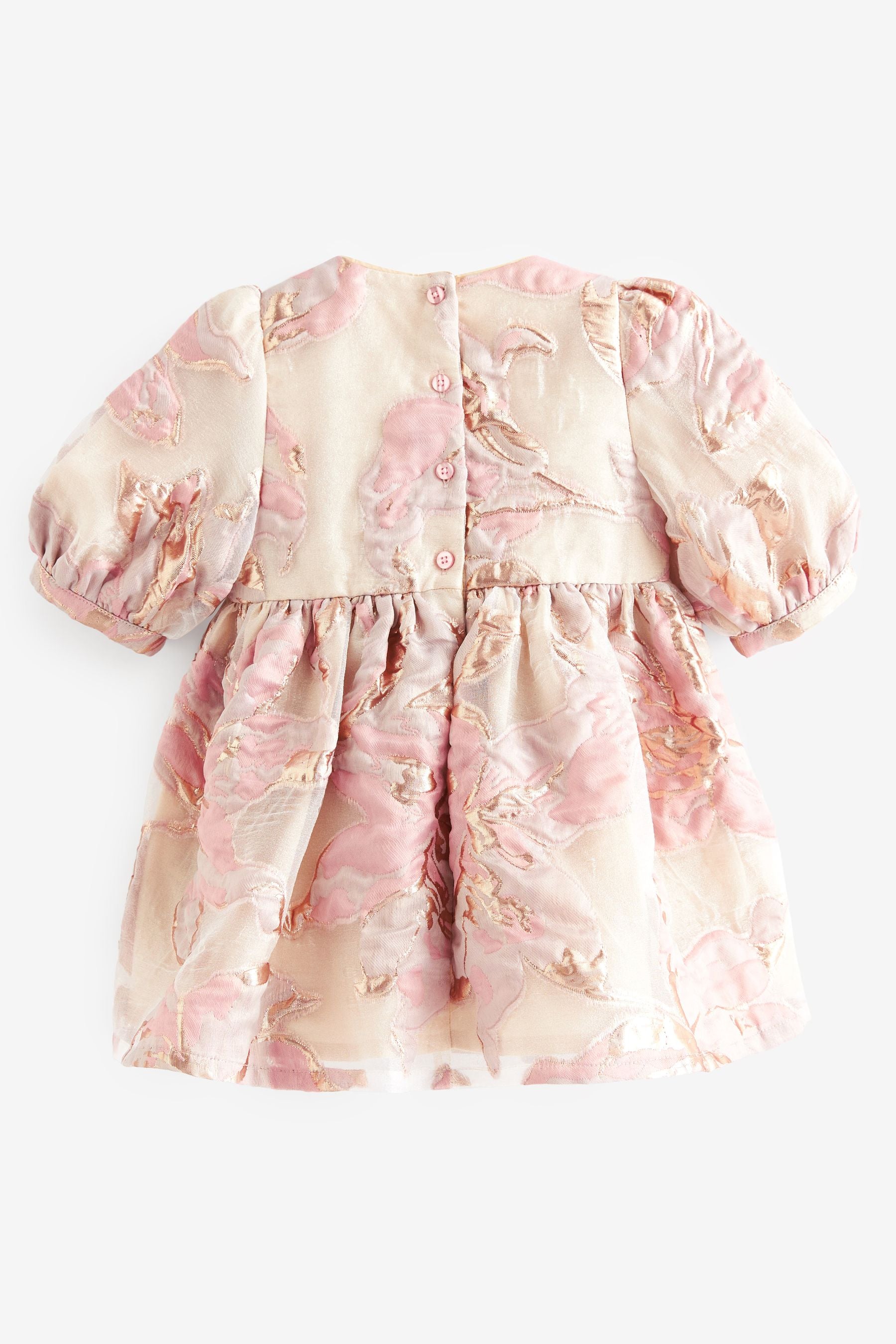 Pink/Gold Jacquard Party Dress (12mths-8yrs)