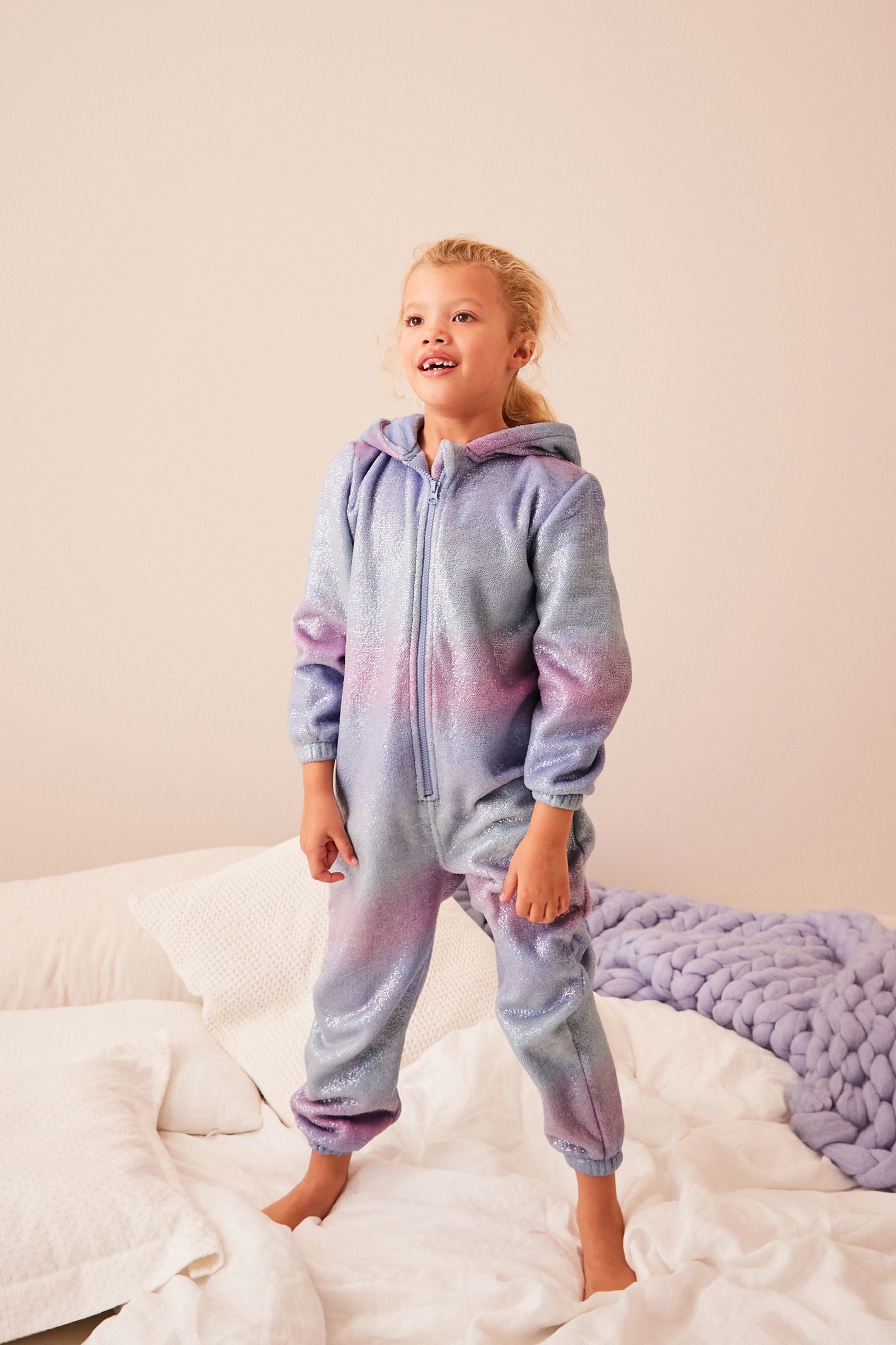 Blue Mermaid Metallic Fleece All-In-One (1.5-16yrs)