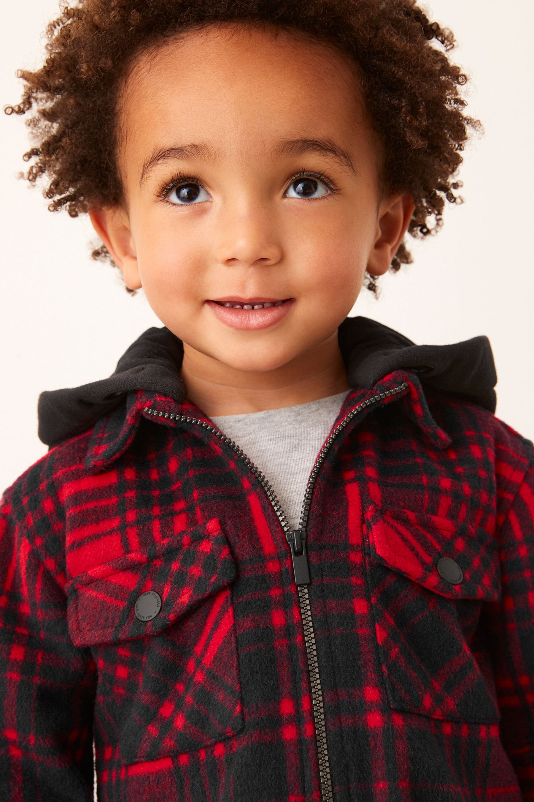 Red Check Hooded Shacket (3mths-7yrs)