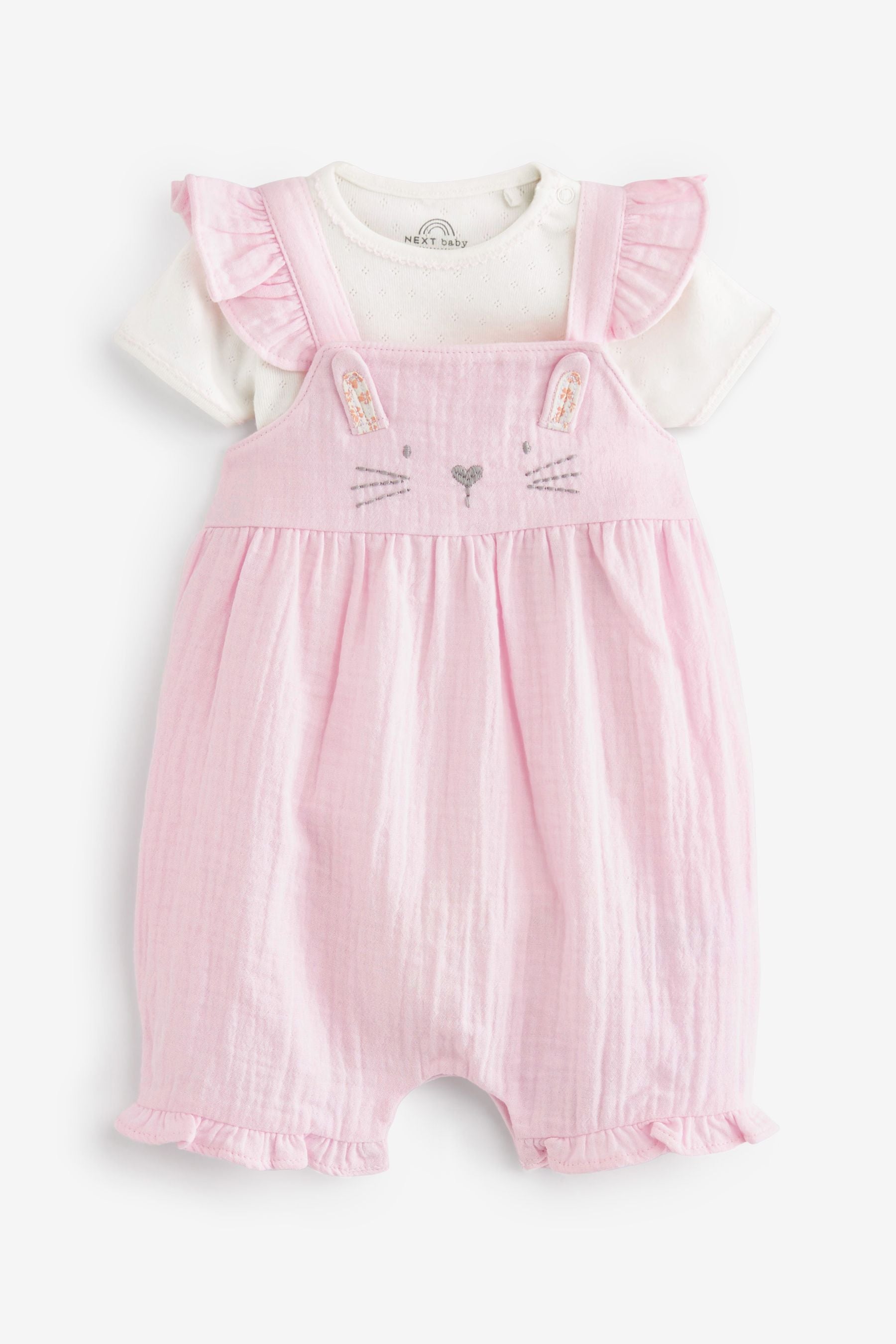 Pale Pink Character Baby Dungaree (0mths-2yrs)