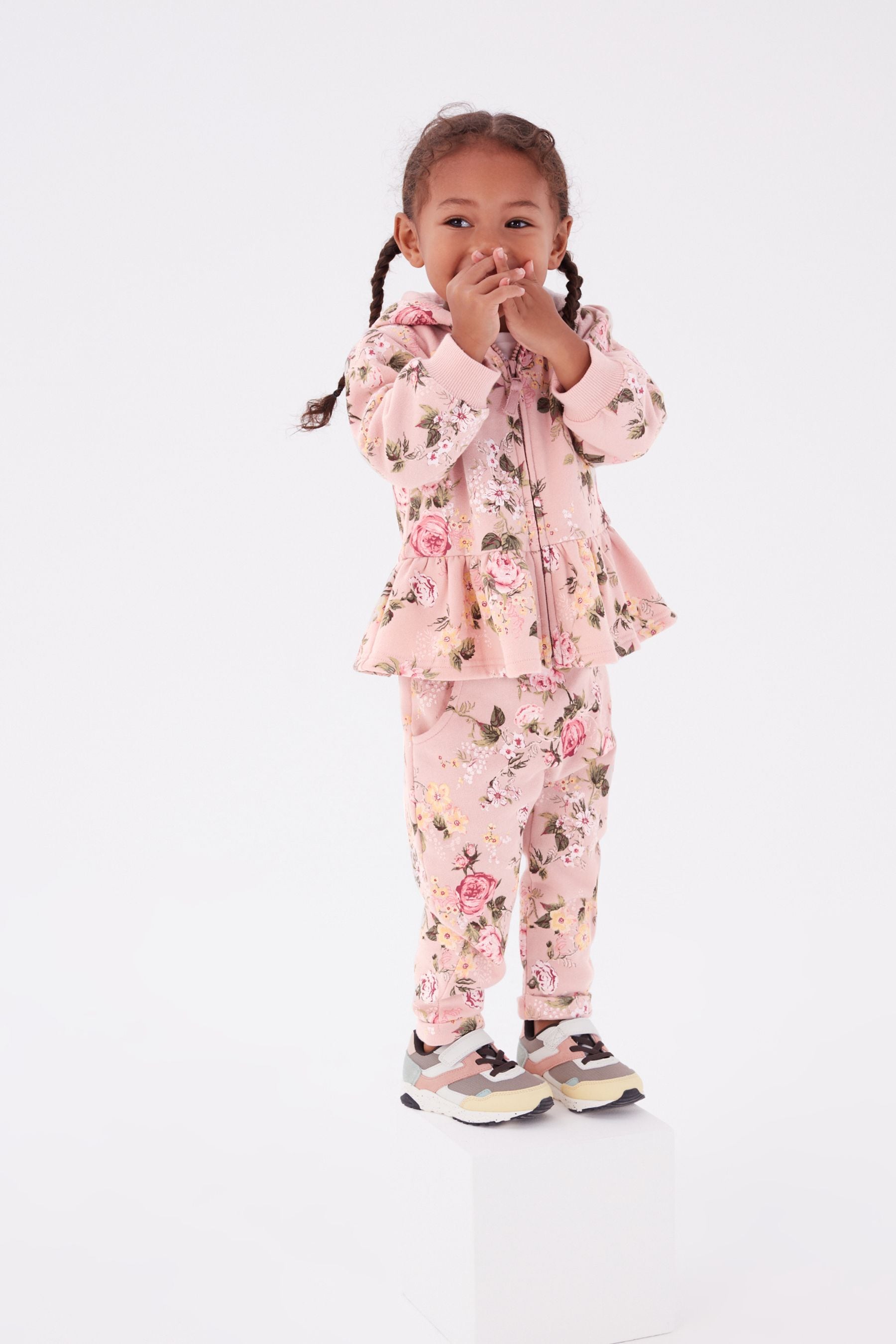 Pink Floral Zip Through Hoodie (3mths-7yrs)