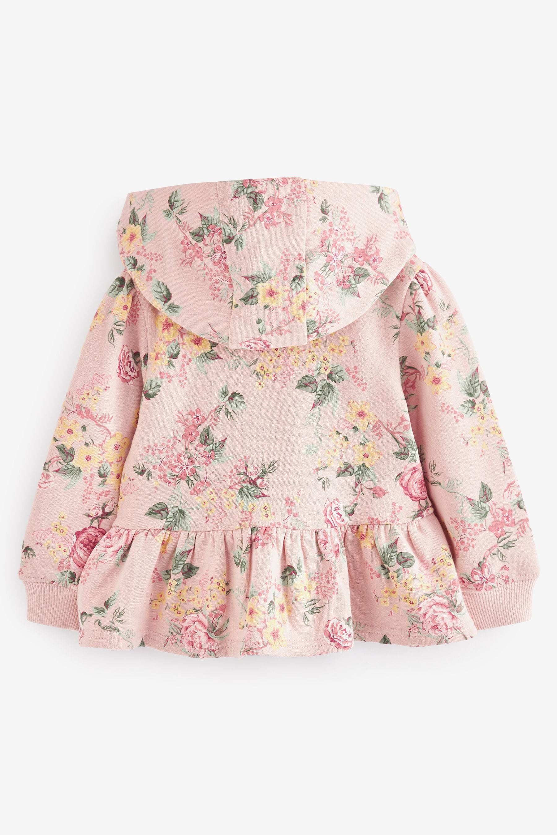 Pink Floral Zip Through Hoodie (3mths-7yrs)