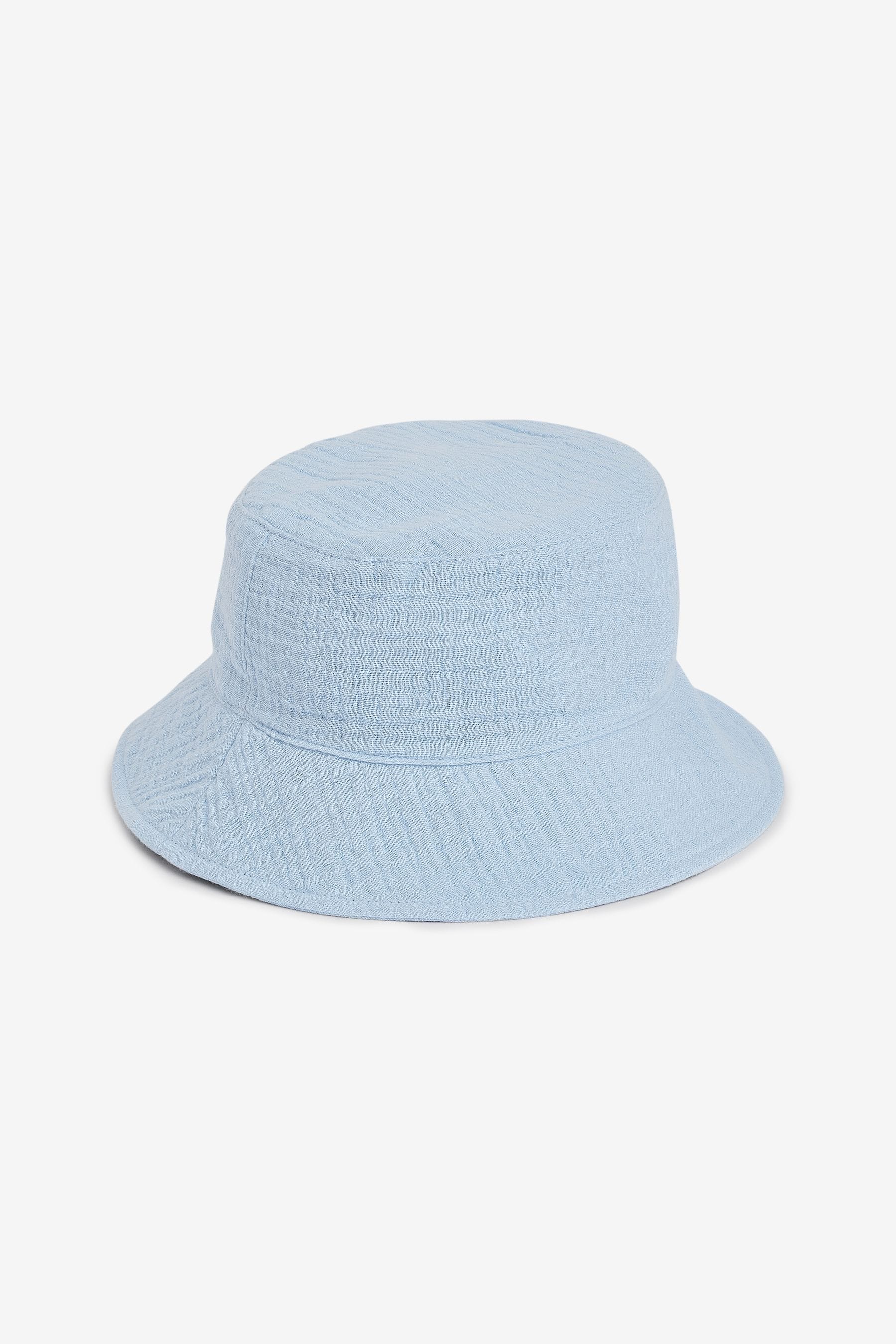 Blue Lightweight Cotton Bucket Hat (3mths-10yrs)