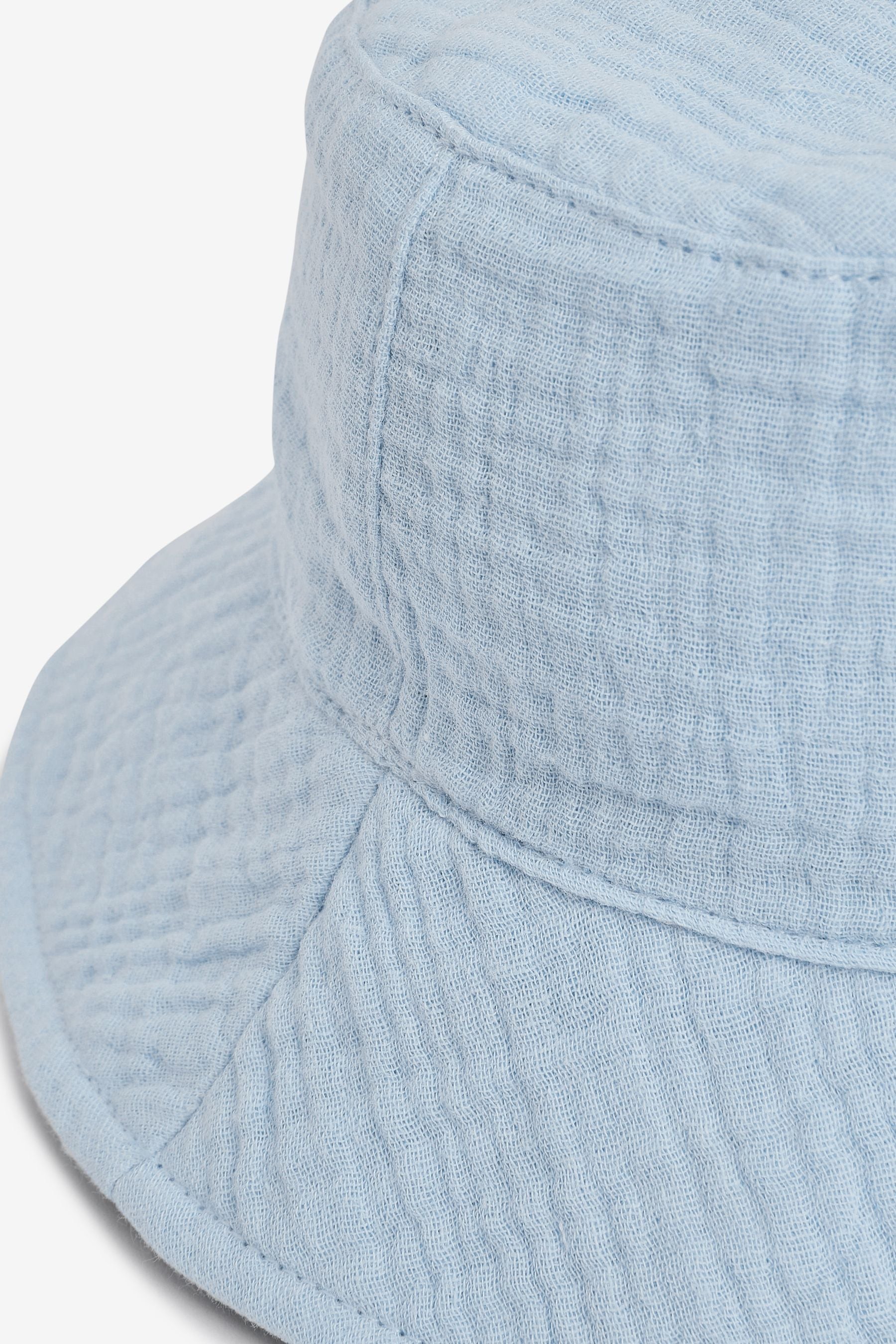 Blue Lightweight Cotton Bucket Hat (3mths-10yrs)