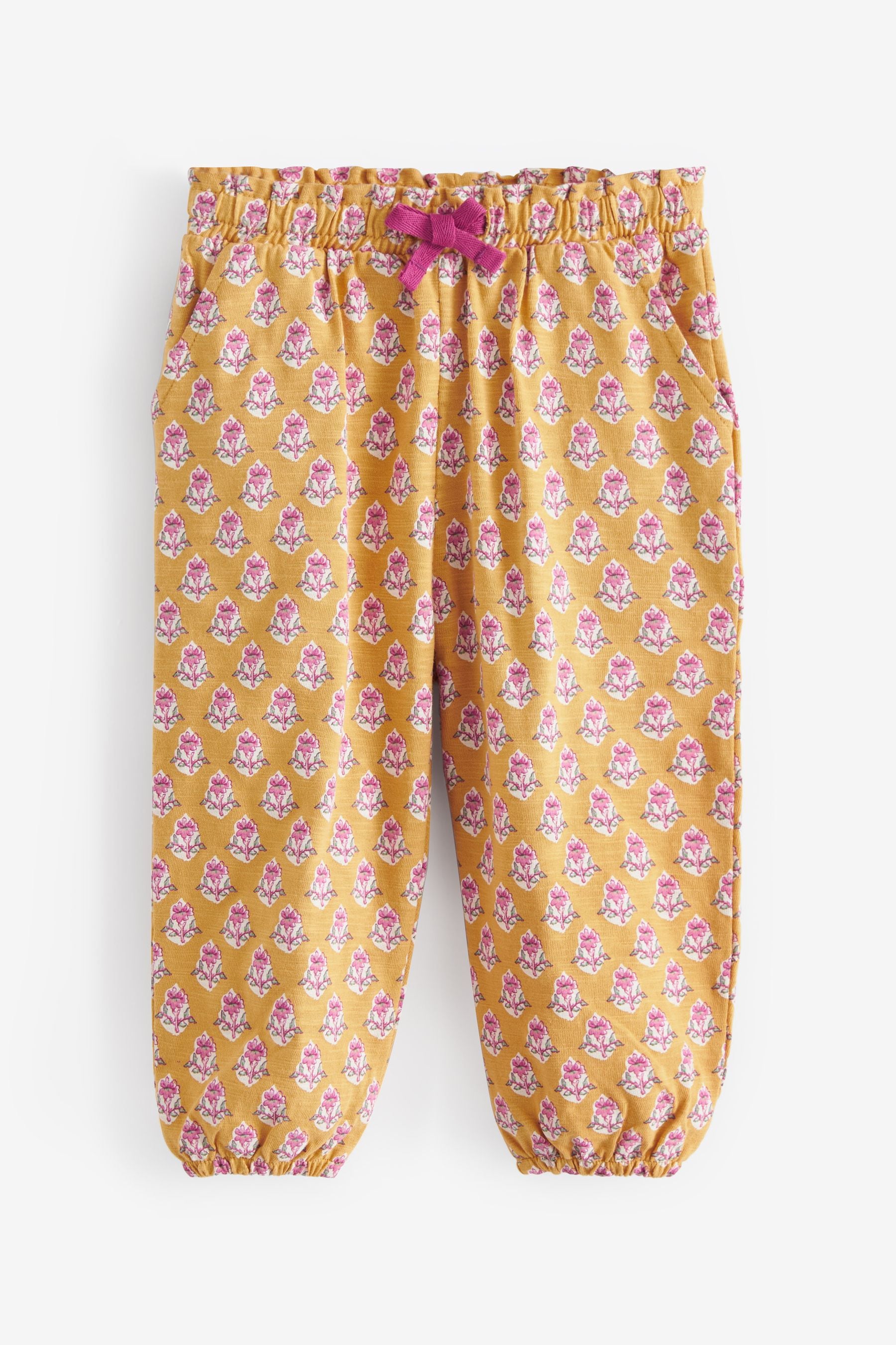 Ochre Yellow Ditsy Cotton Trousers (3mths-7yrs)