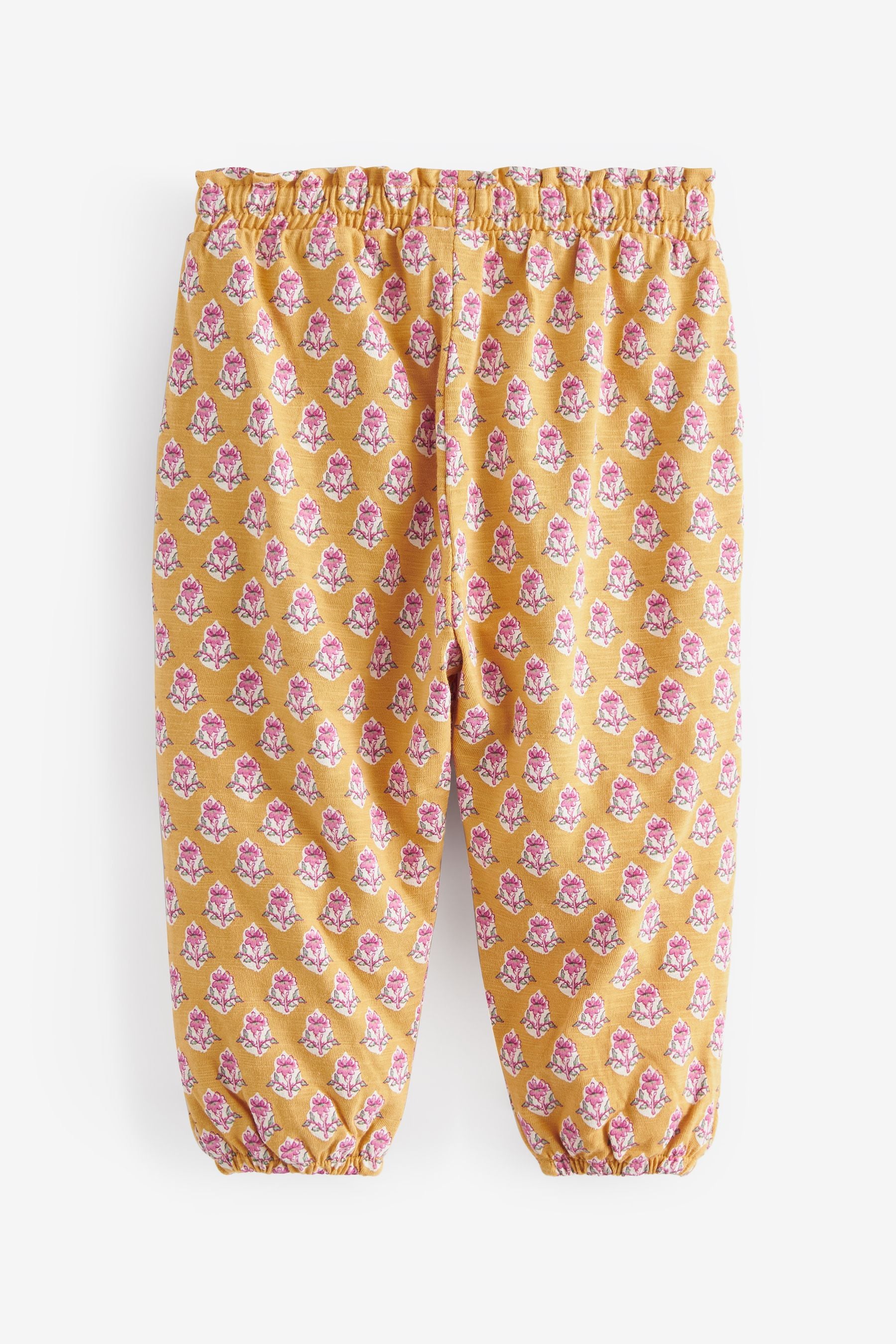 Ochre Yellow Ditsy Cotton Trousers (3mths-7yrs)