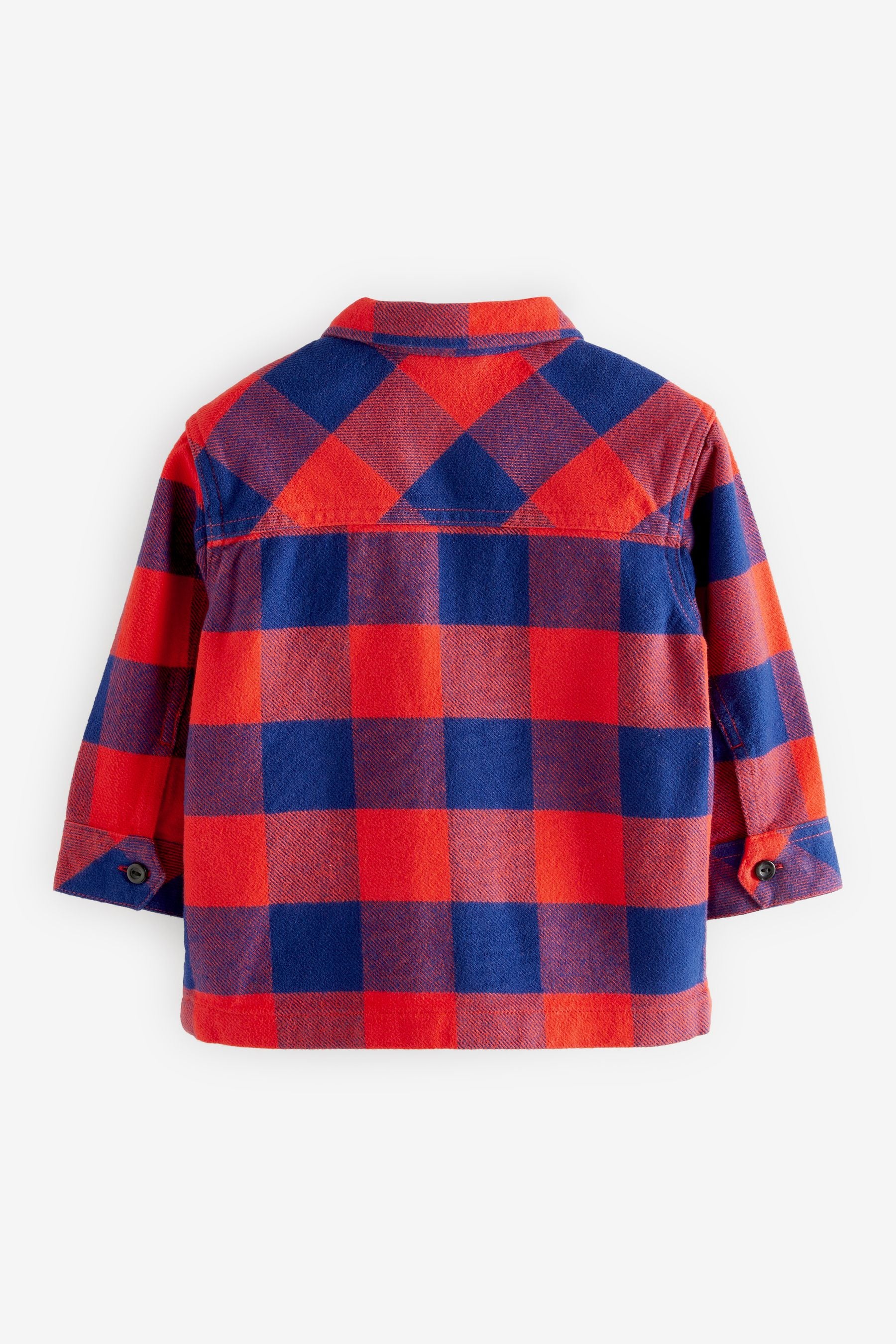 Orange/Navy Blue Check Zip Through Shirt (3mths-7yrs)