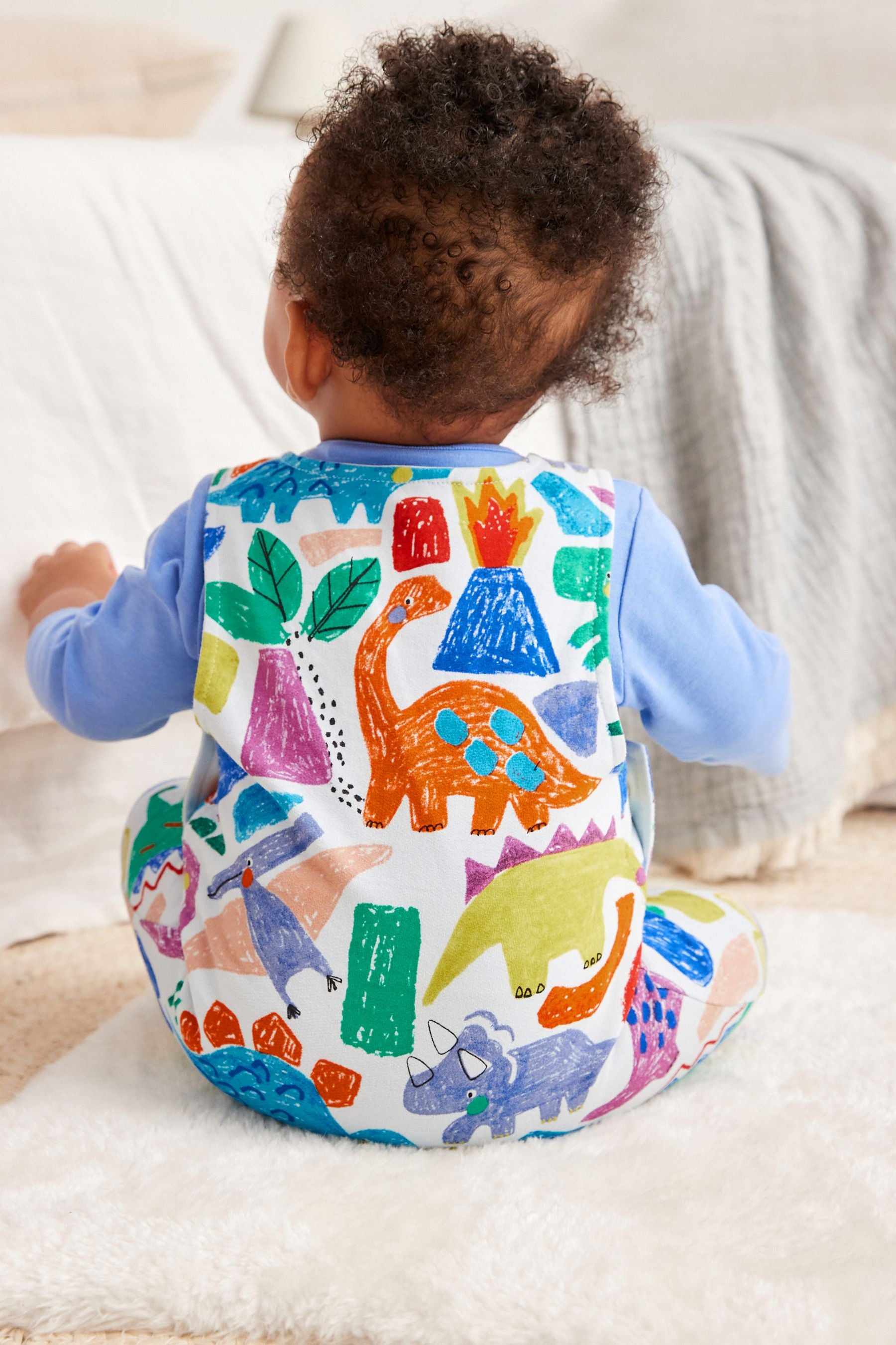 Bright Dinosaur 2 Piece Jersey Baby Dungarees And Bodysuit (0mths-3yrs)