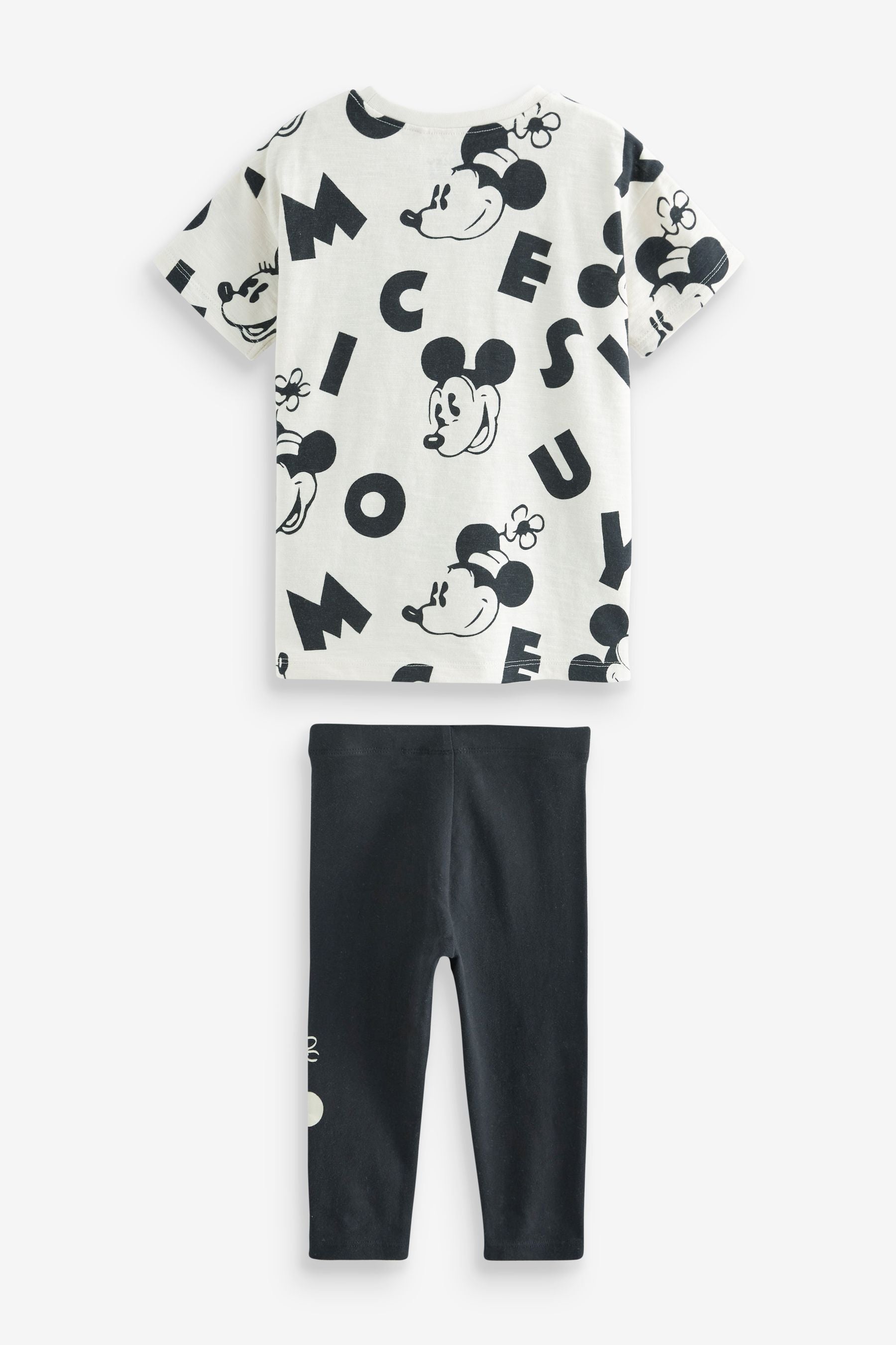 Monochrome Mickey Mouse T-Shirt and Leggings Set (3mths-7yrs)