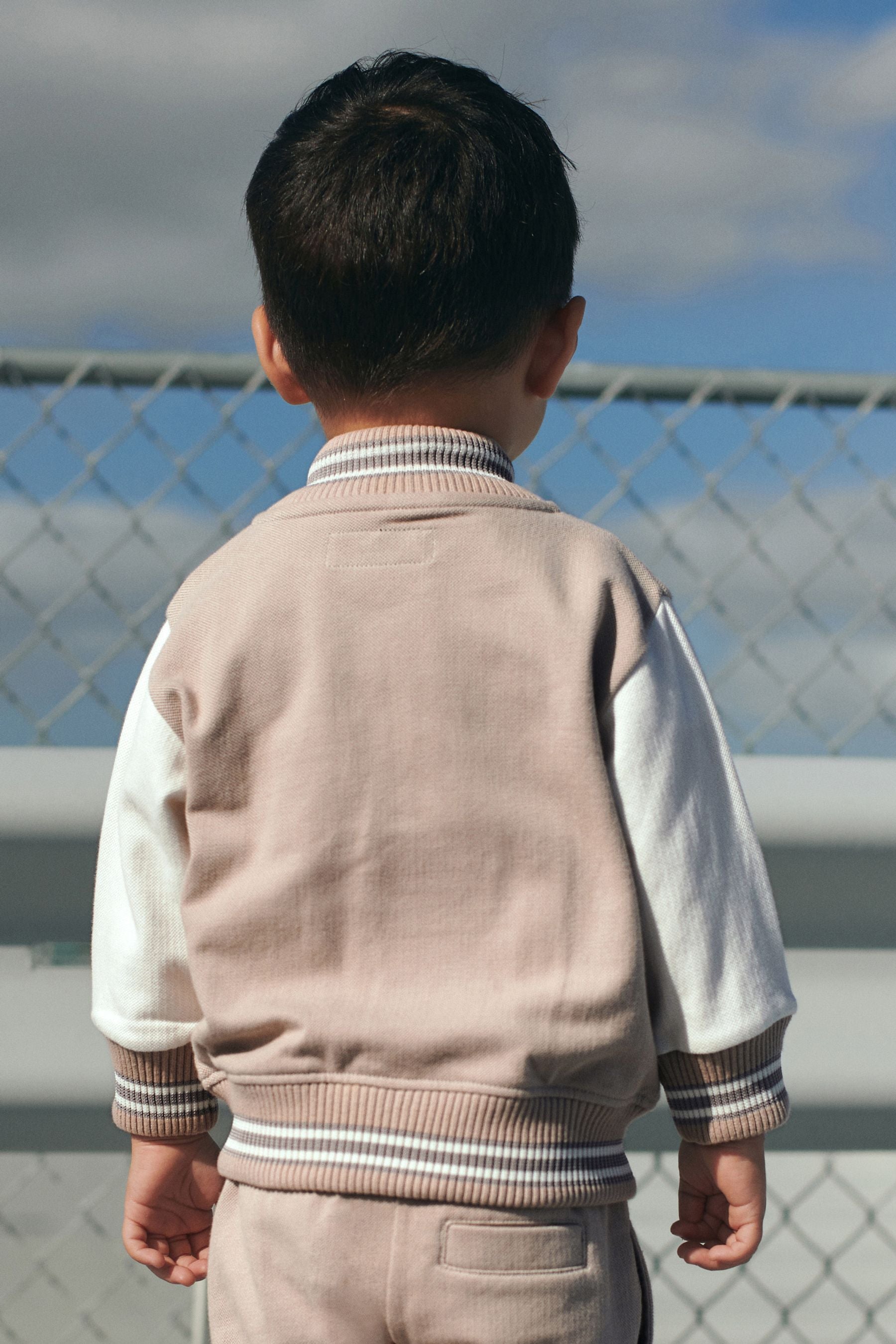 Cream/White Letterman Jacket and Short Set (3mths-7yrs)