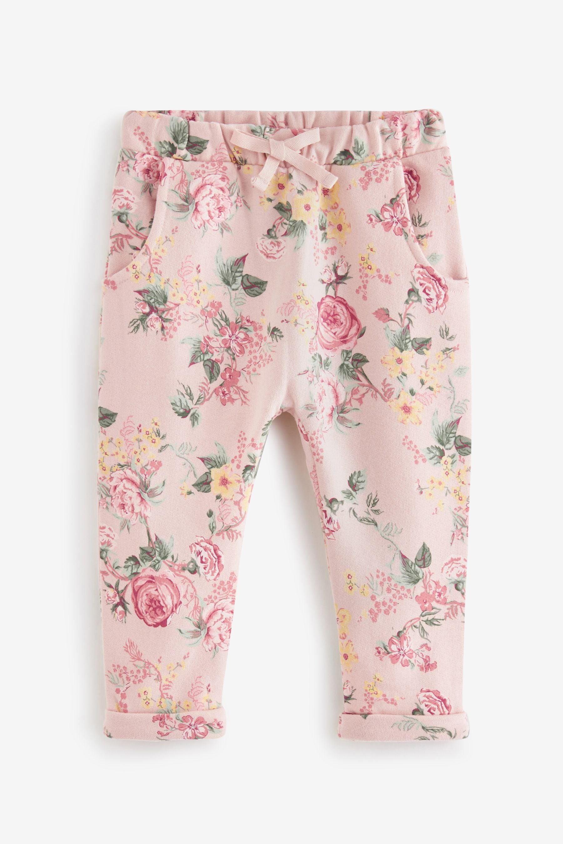 Pink Floral Elasticated Joggers (3mths-7yrs)