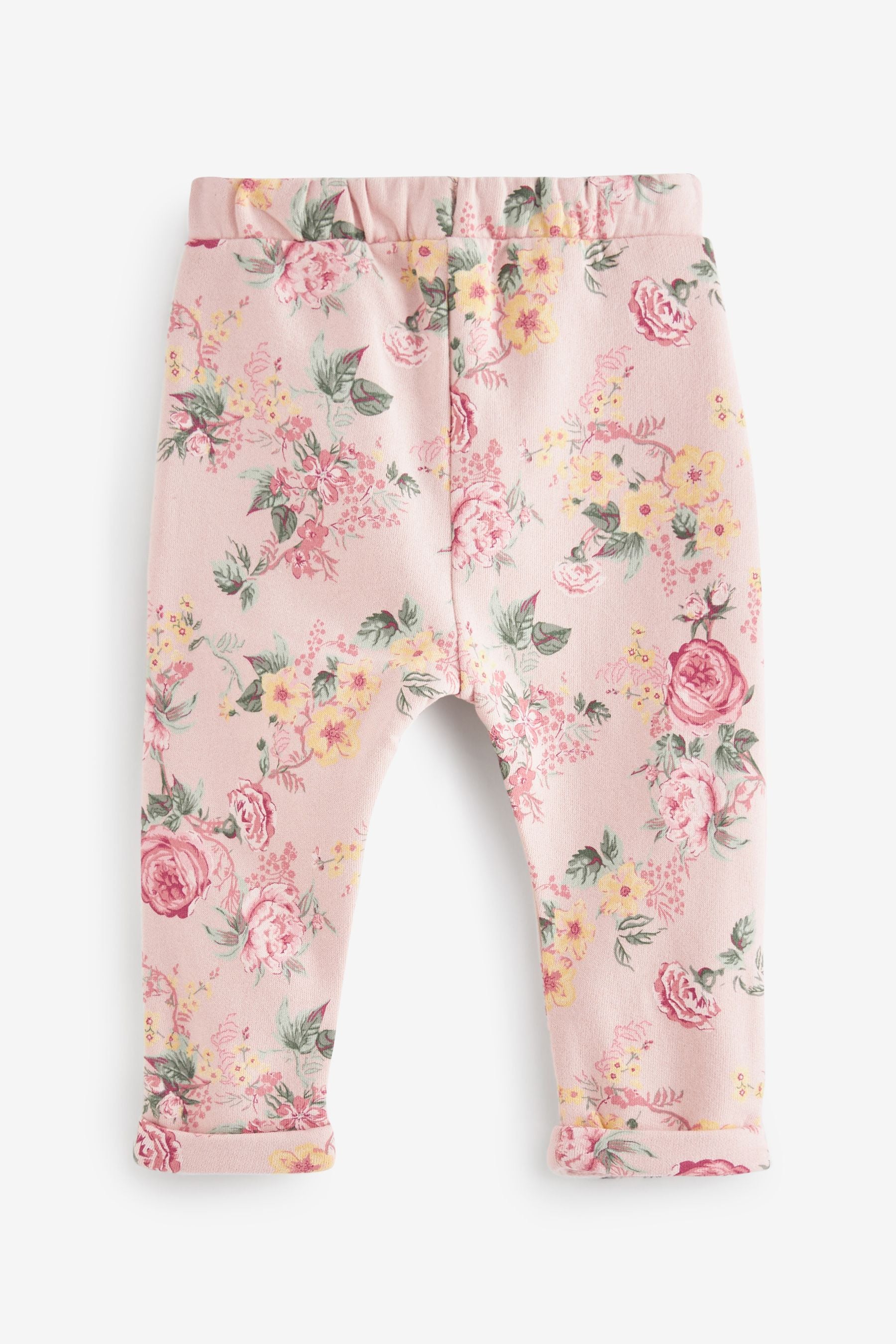 Pink Floral Elasticated Joggers (3mths-7yrs)