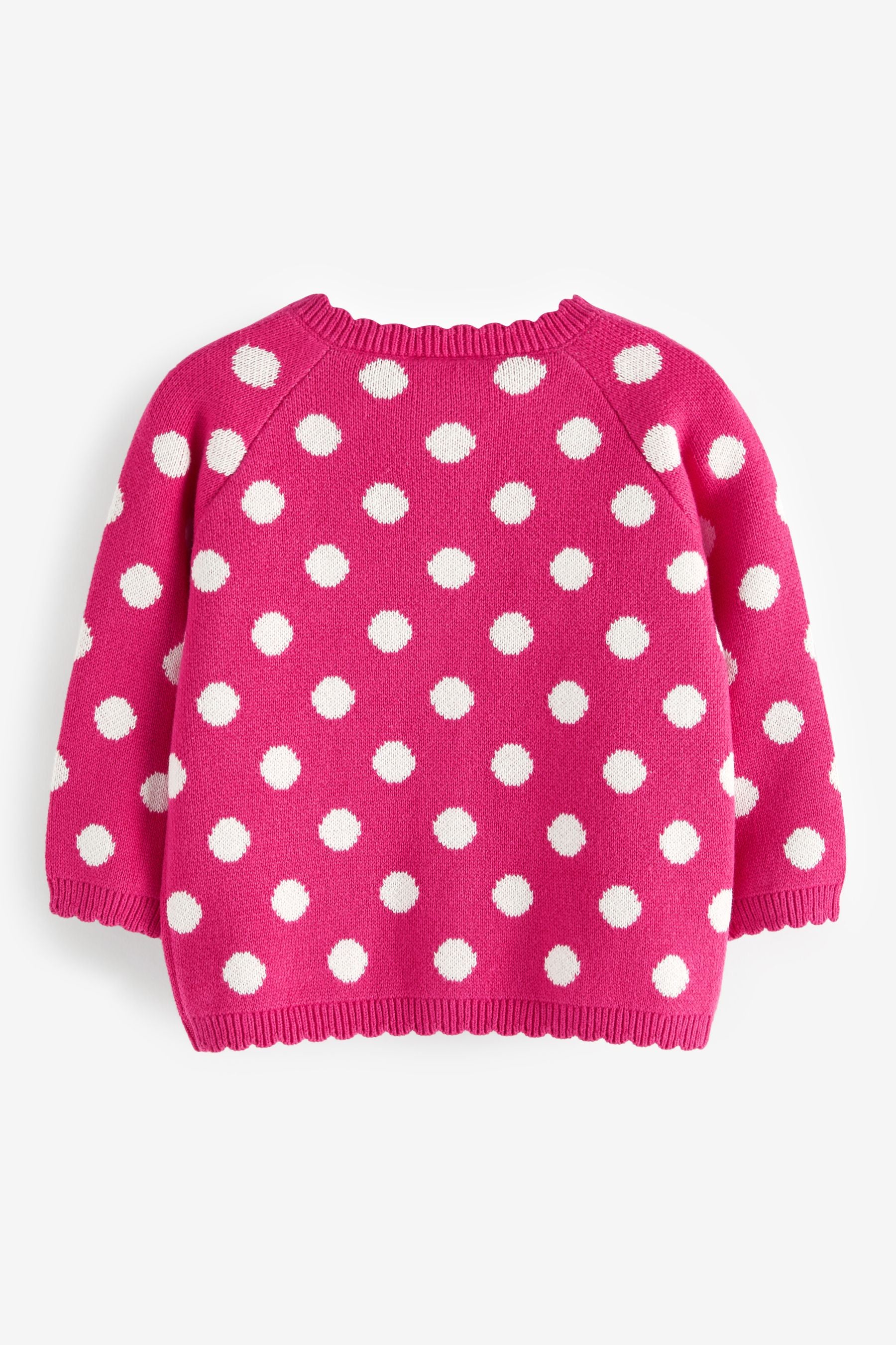 Pink Spot Ladybird Pocket Baby Cardigan (0mths-2yrs)