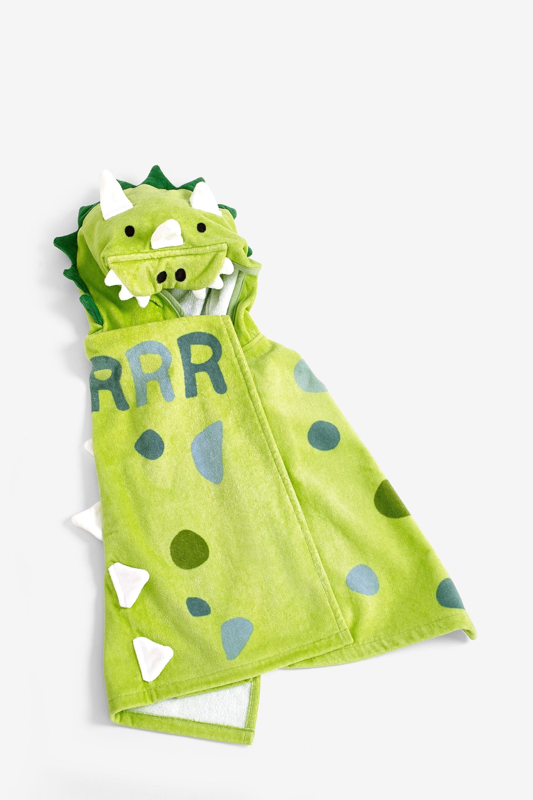 Green Dinosaur Childrens Beach Towelling Poncho Ages 3-5