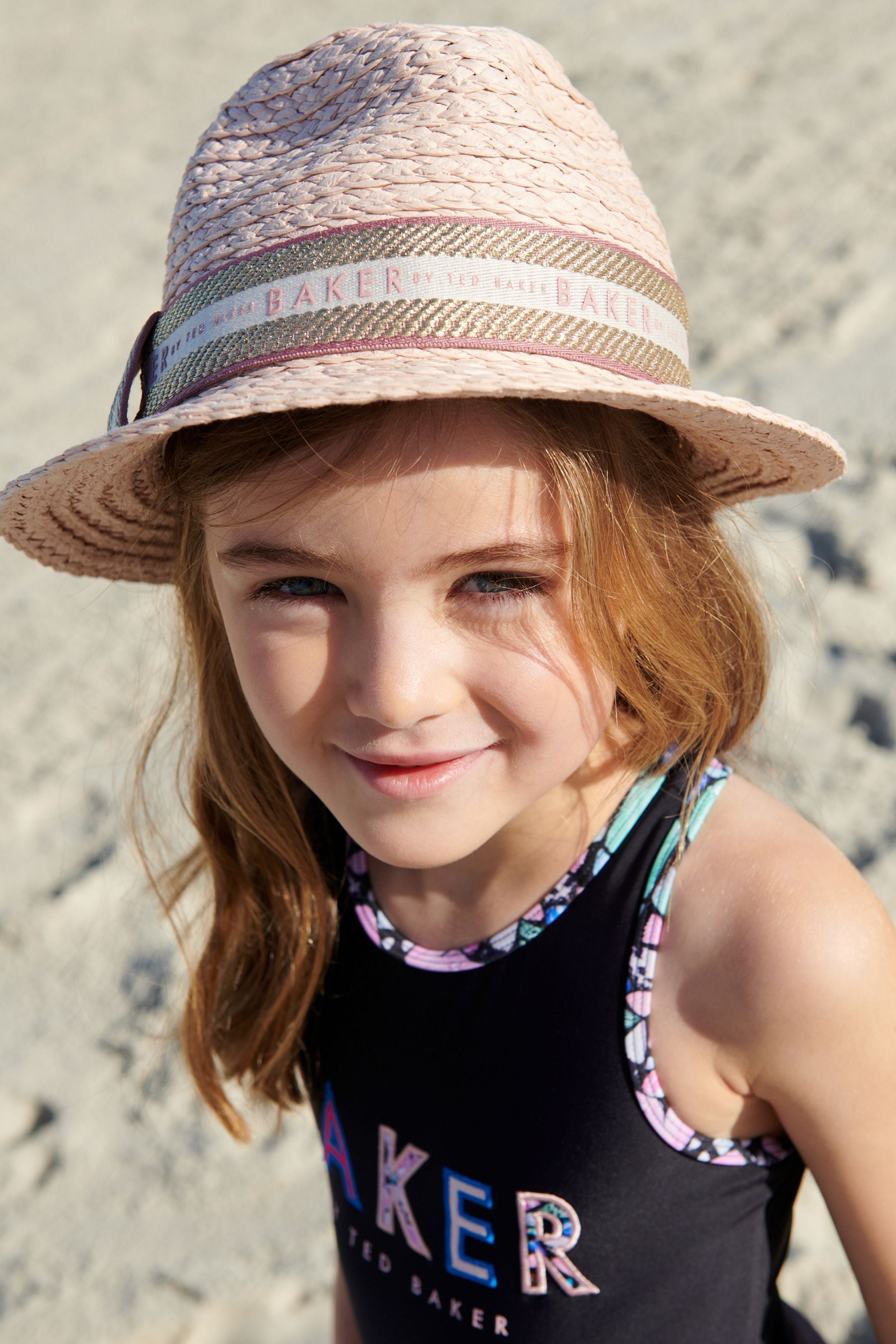 Natural Baker by Ted Baker Girls Pink Straw Hat