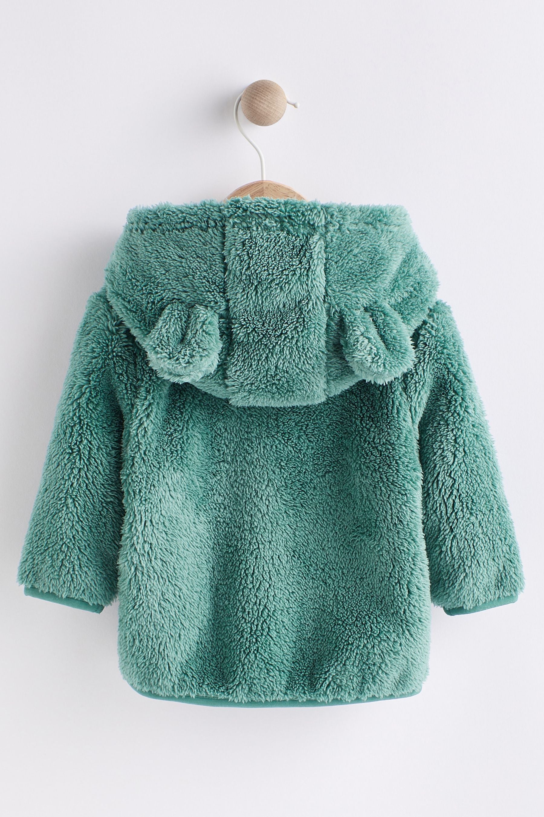 Teal Blue Cosy Fleece Bear Baby Jacket