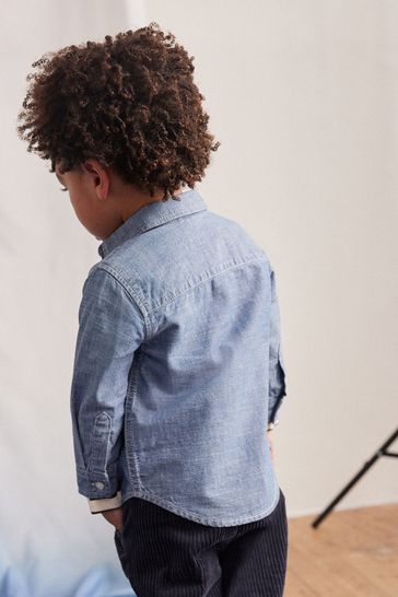 Blue Long Sleeve Chambray Shirt (3mths-12yrs)