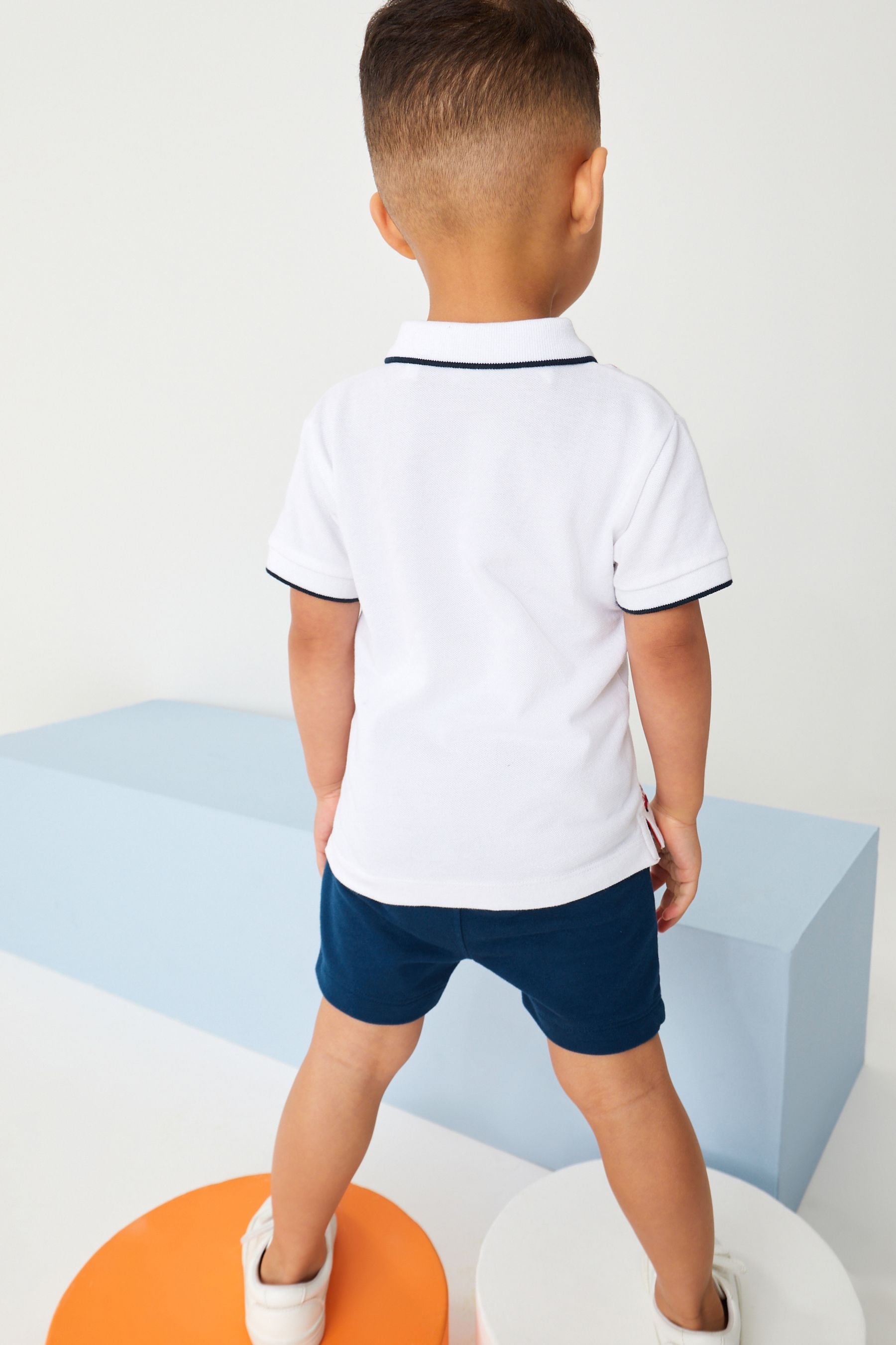 White London Embroidery Jersey Polo Shirt And Shorts Set (3mths-7yrs)