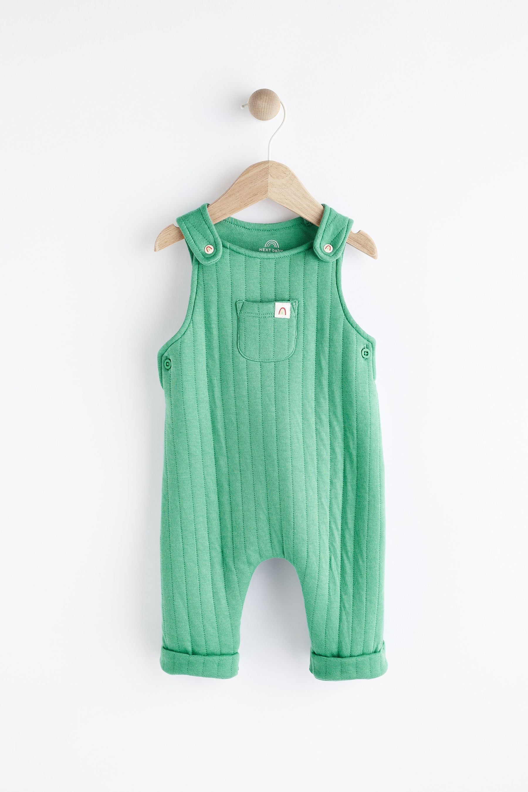 Green Quilted Baby Dungarees (0mths-2yrs)