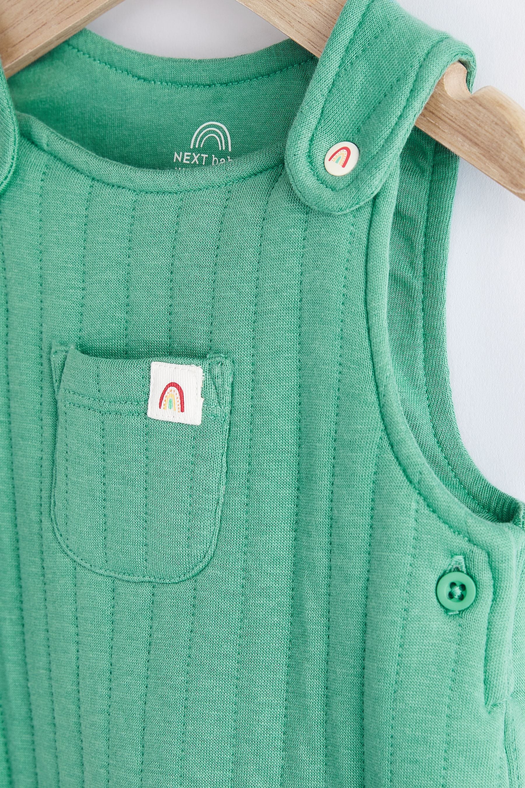 Green Quilted Baby Dungarees (0mths-2yrs)