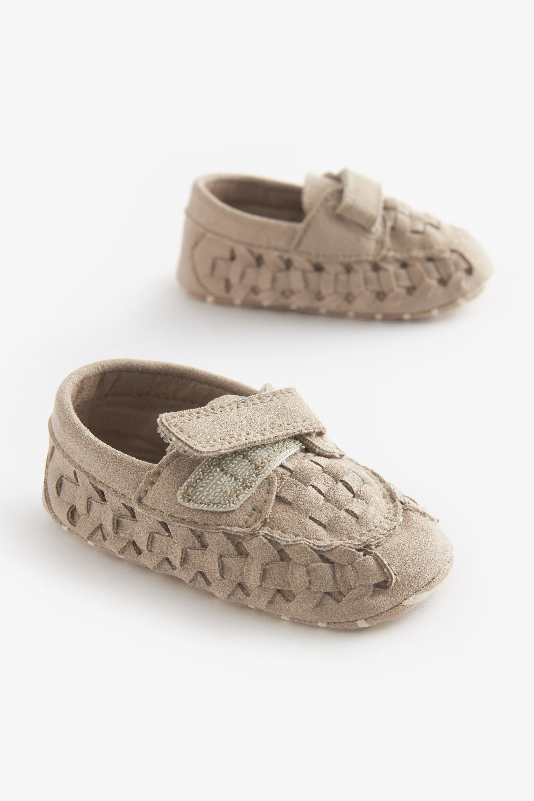 Sage Green Woven Baby Loafers (0-24mths)